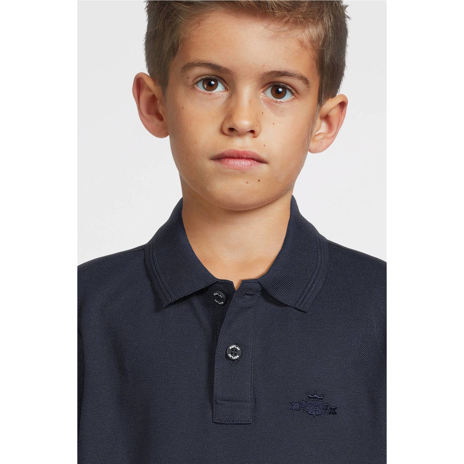 REPLAY polo donkerblauw