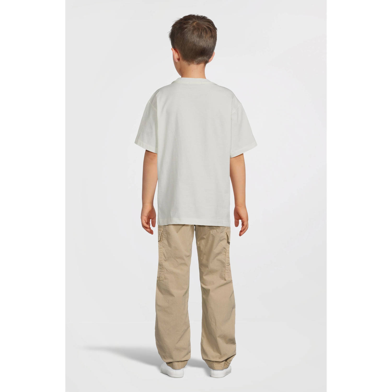 REPLAY T-shirt met printopdruk offwhite