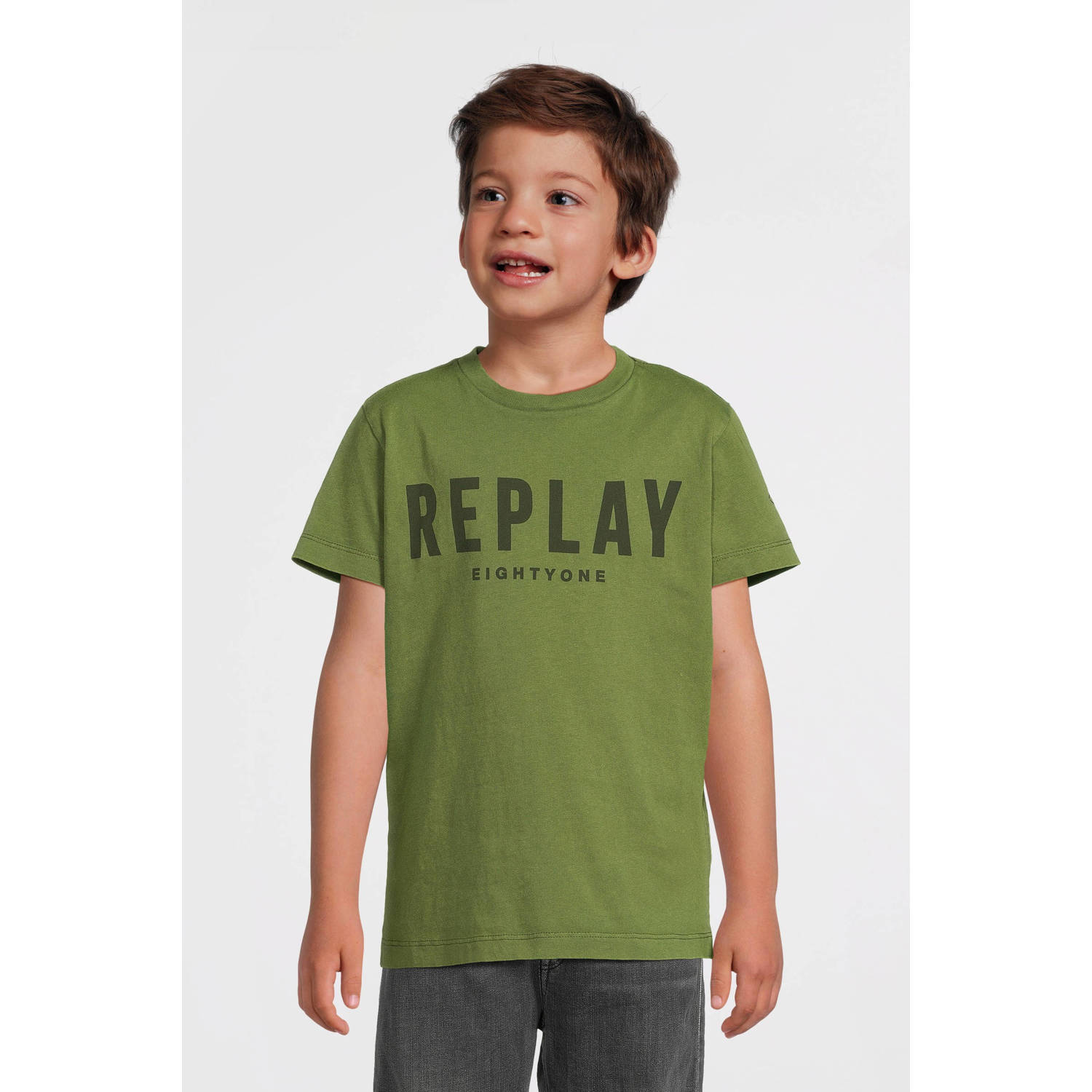 REPLAY T-shirt met tekst