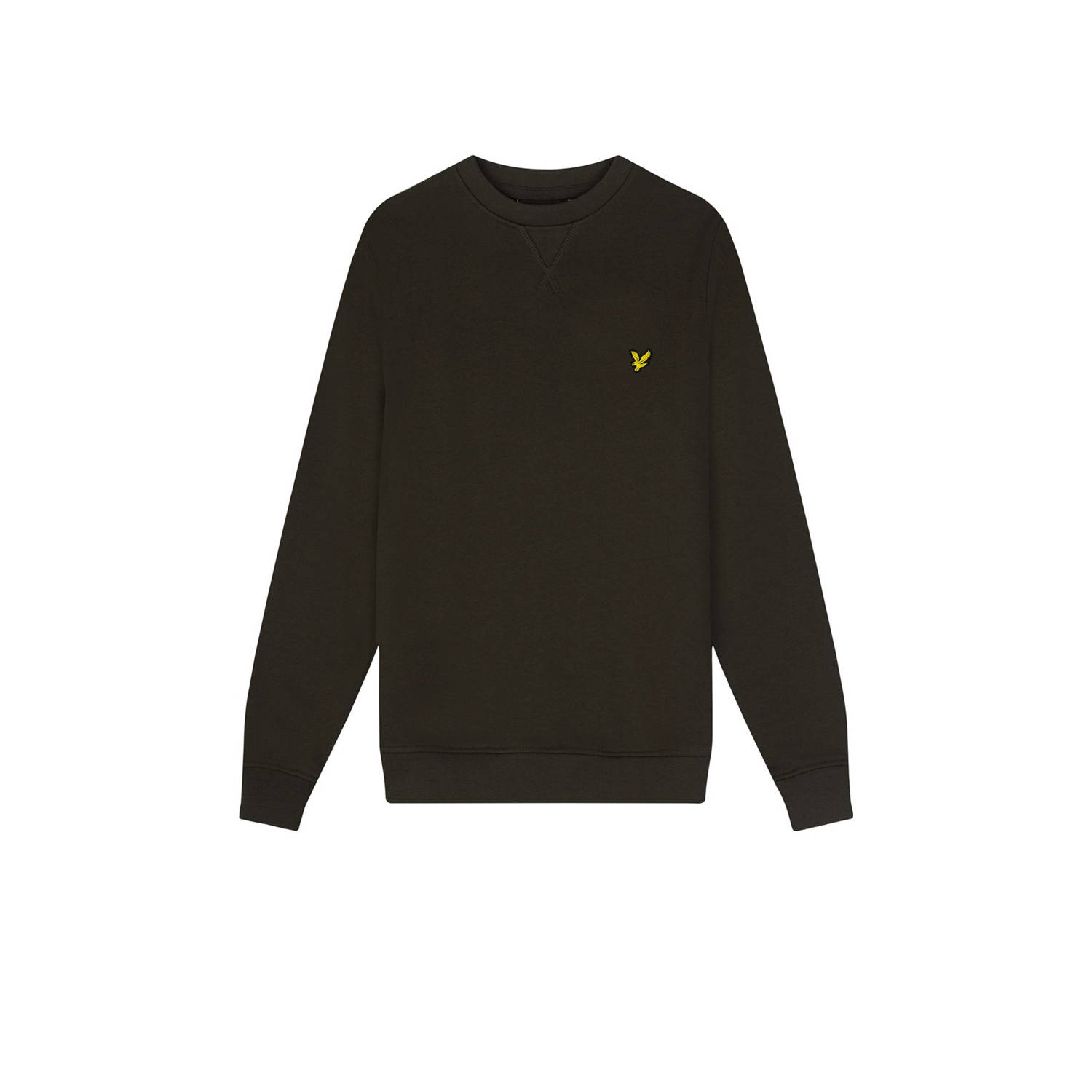 Lyle & Scott sweater olijfgroen Jongens Katoen Ronde hals Effen 110 116