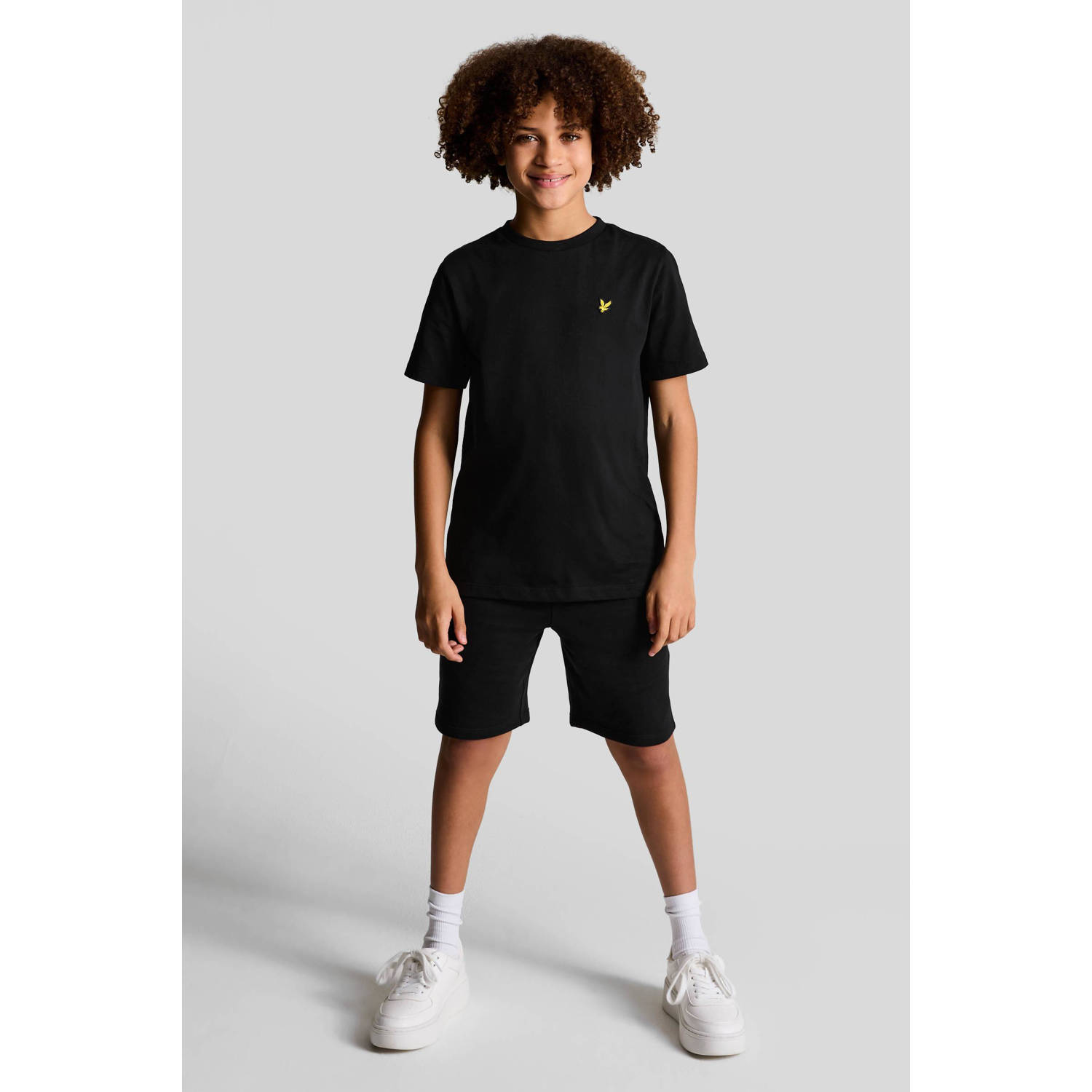 Lyle & Scott sweatshort MLB2014V zwart Effen 110 116