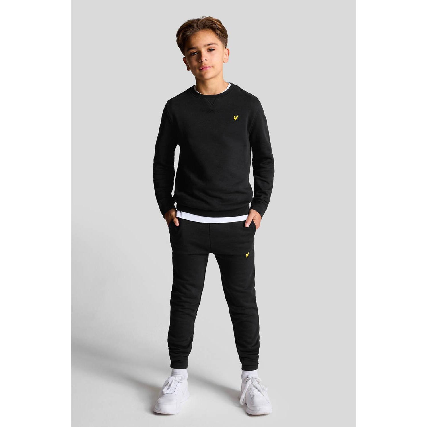 Lyle & Scott slim fit joggingbroek MLB2006V zwart Jongens Katoen Effen 134 140