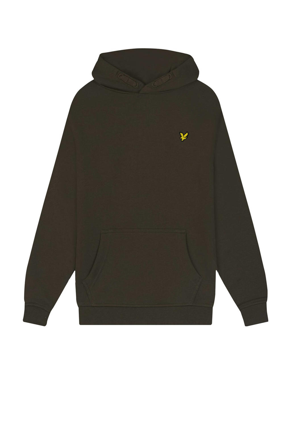 Groene jongens Lyle & Scott sweater van katoen met effen, lange mouwen en capuchon