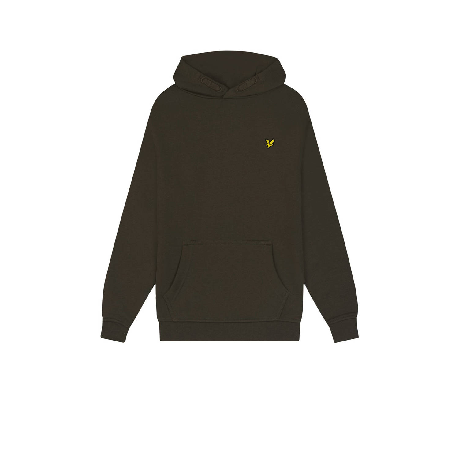 Lyle & Scott sweater olijfgroen Jongens Katoen Capuchon Effen 110 116