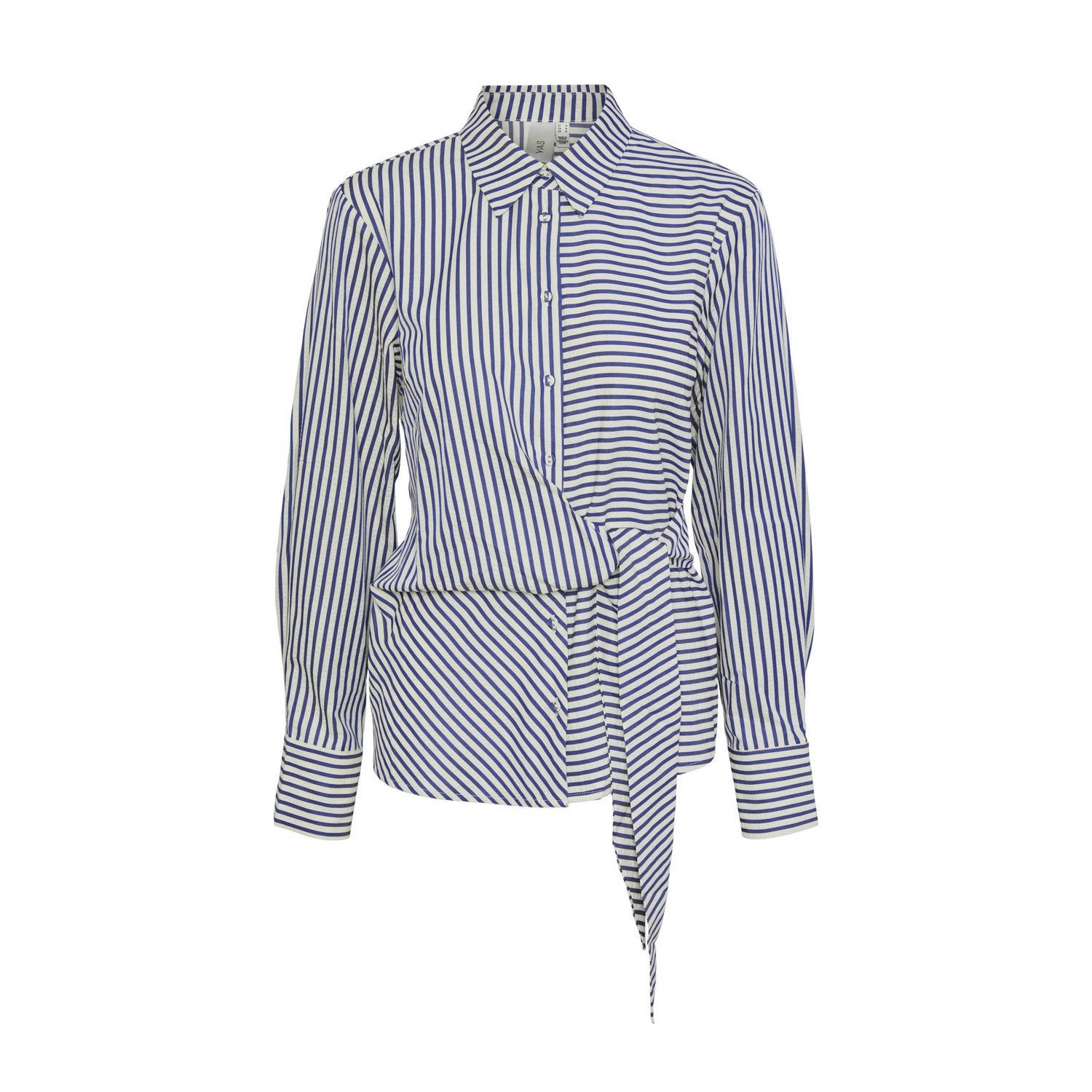 Y.A.S gestreepte blouse YASESTA wit blauw
