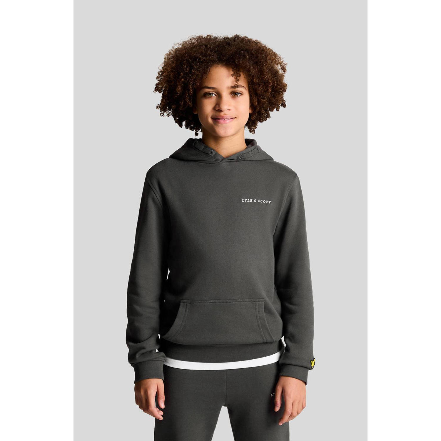 Lyle & Scott hoodie MLB2020V donkergrijs