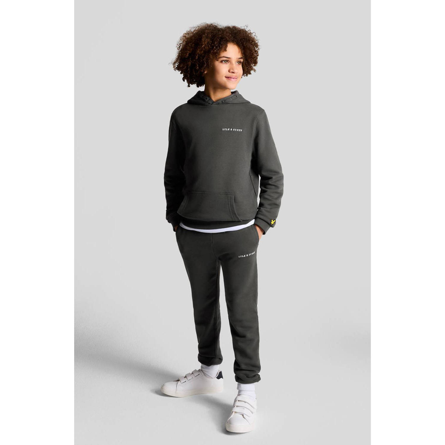 Lyle & Scott hoodie MLB2020V donkergrijs