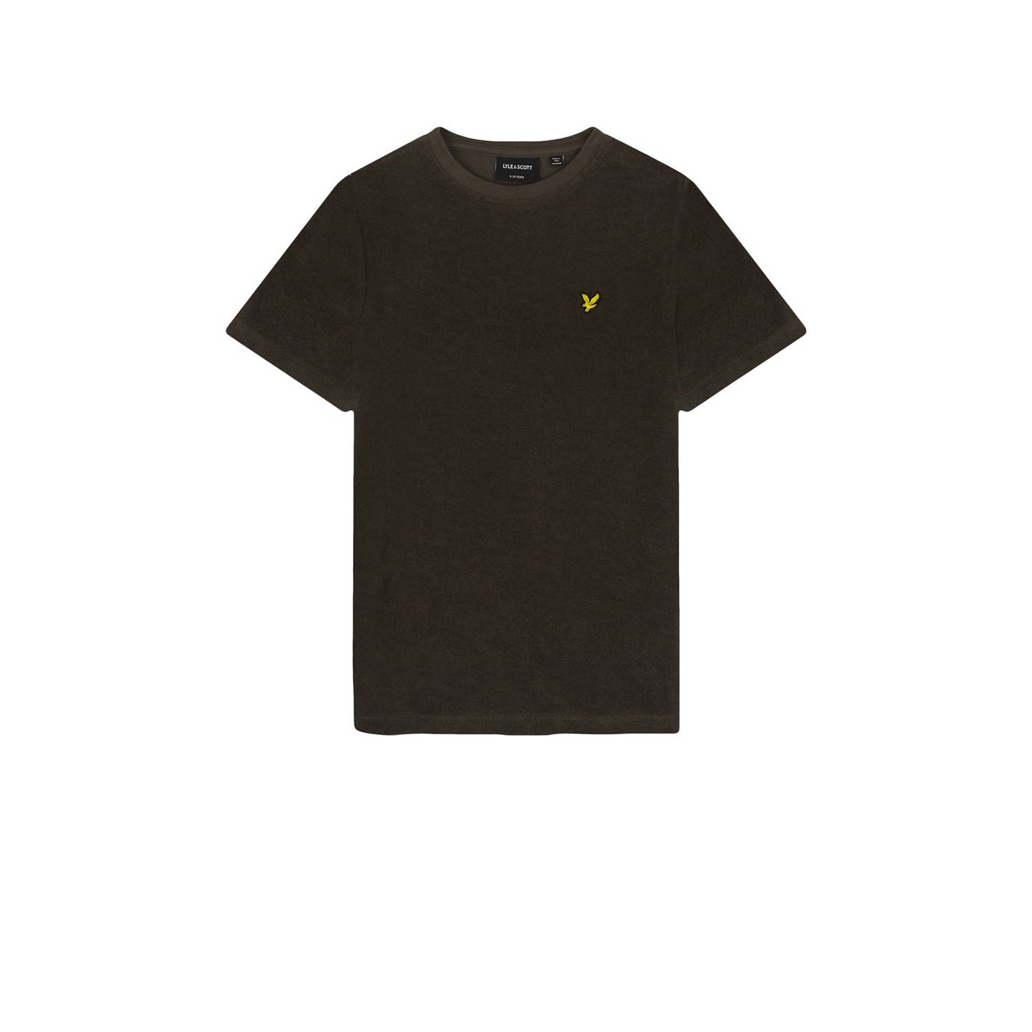 Lyle & Scott T-shirt olijfgroen Jongens Katoen Ronde hals Effen 122 128