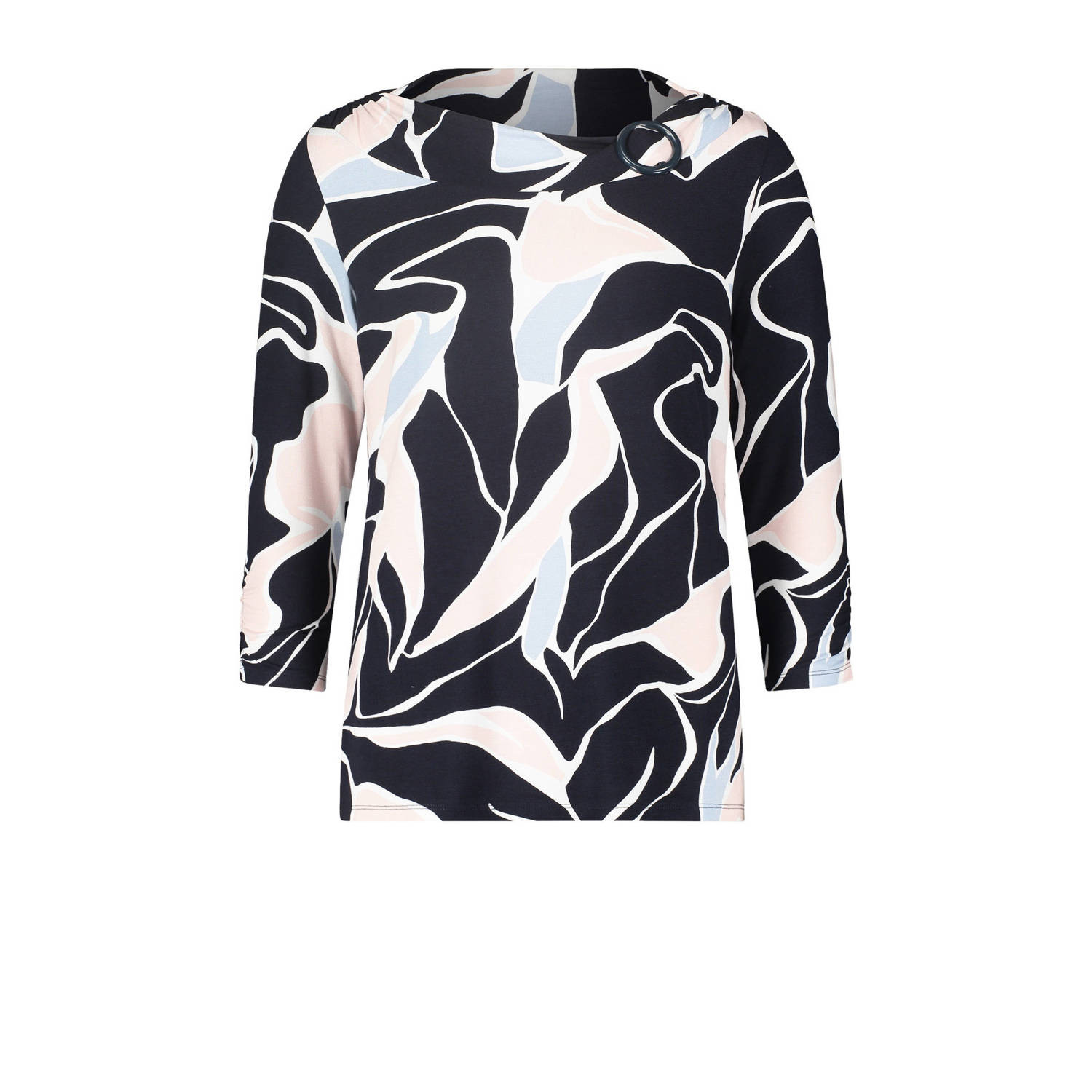 Betty Barclay top met all over print donkerblauw lichtroze