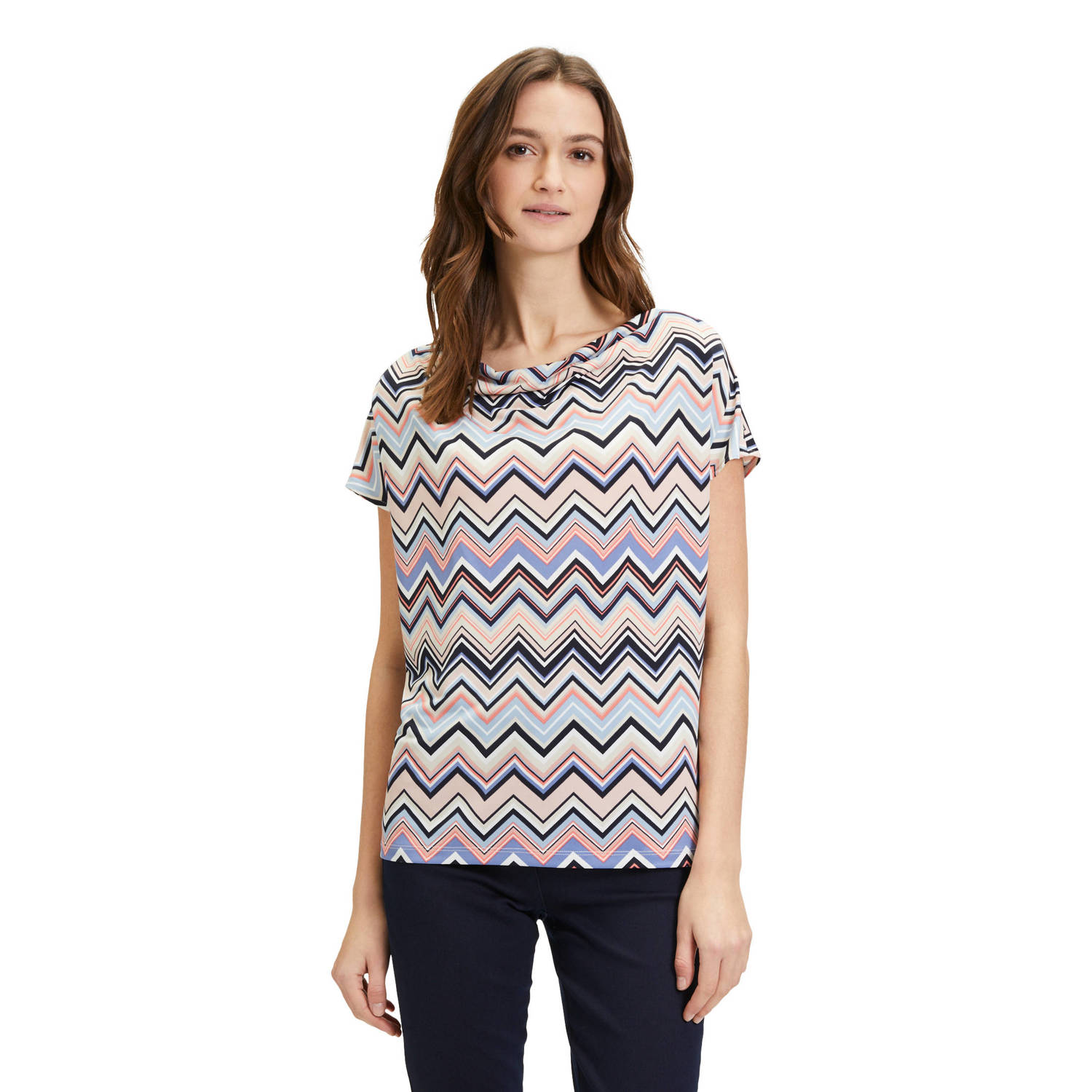 Betty Barclay top met all over print roze donkerblauw