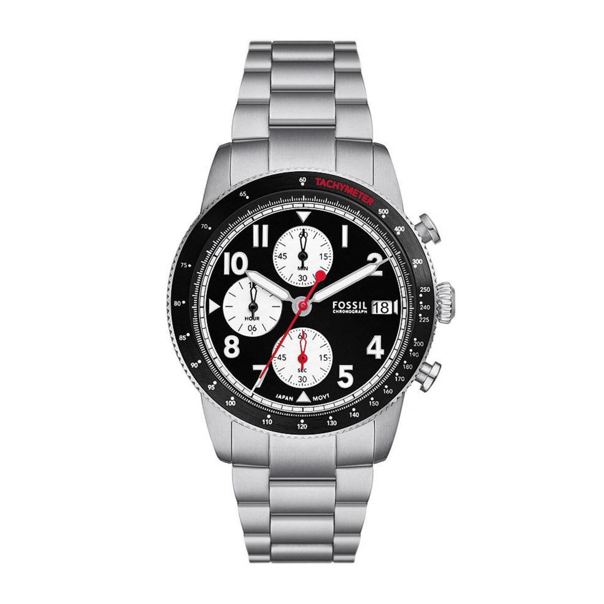 Đồng Hồ Nam Fossil Sport Tourer FS6045 Chronograph Màu Bạc Đen | Vua
