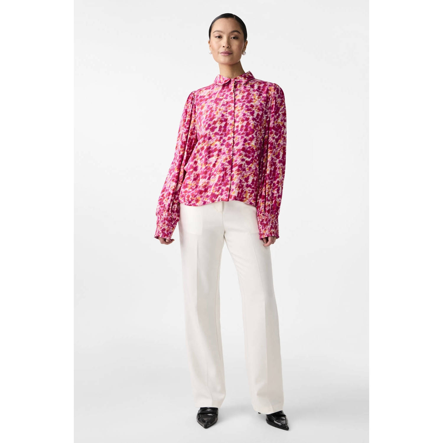 Y.A.S blouse met all over print roze