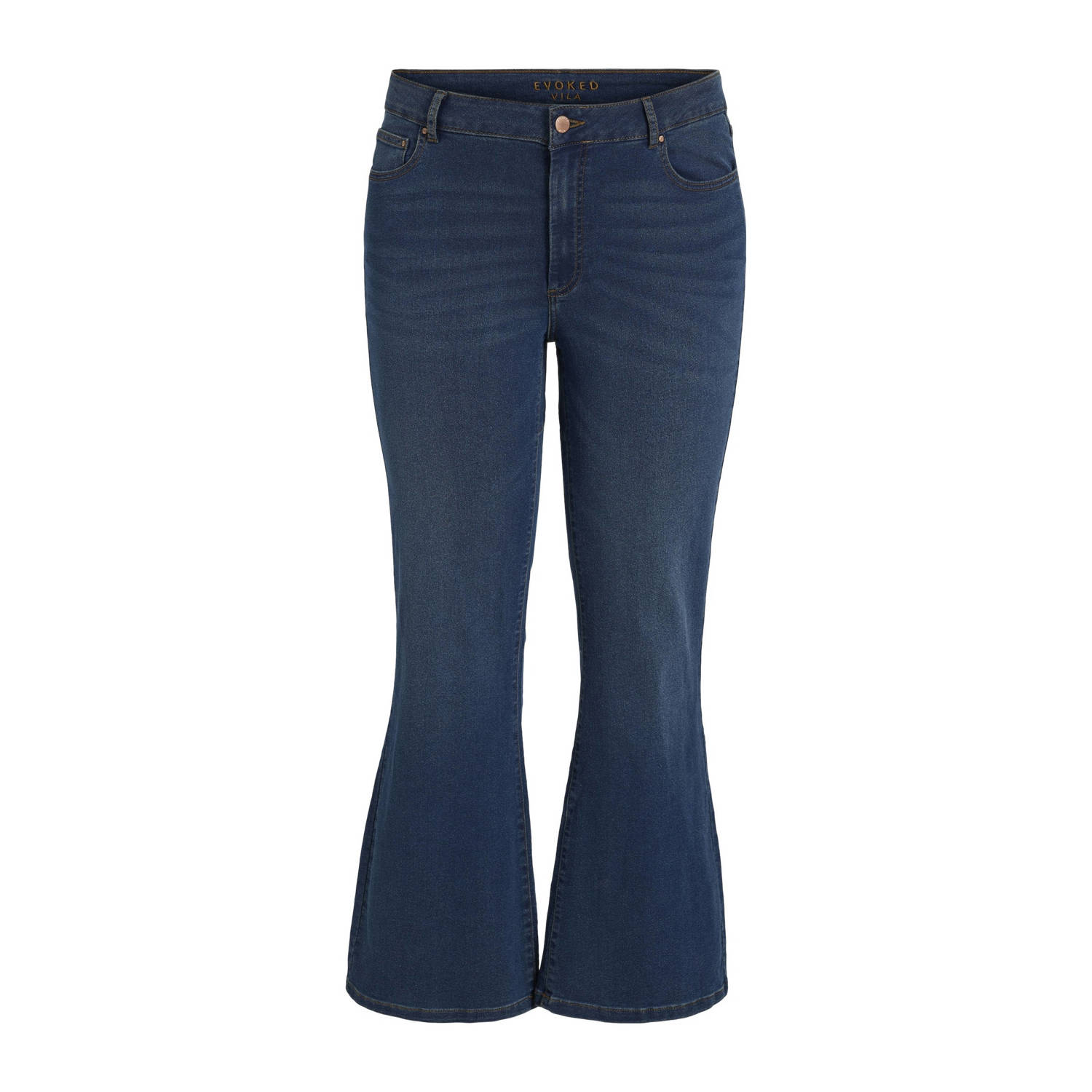 EVOKED VILA high waist flared jeans VIBELLA ANA dark blue denim