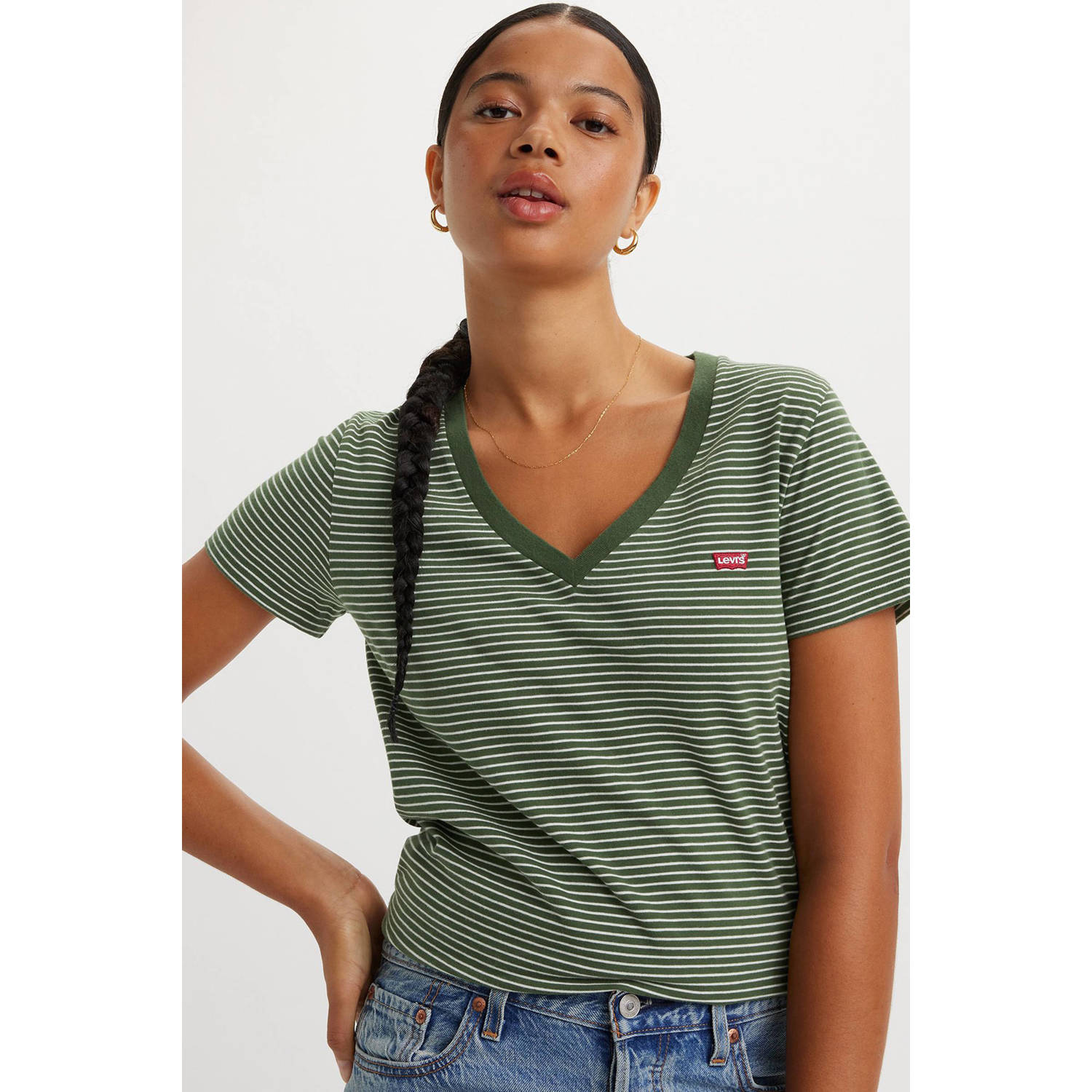 Levi's gestreept T-shirt Perfect Tee