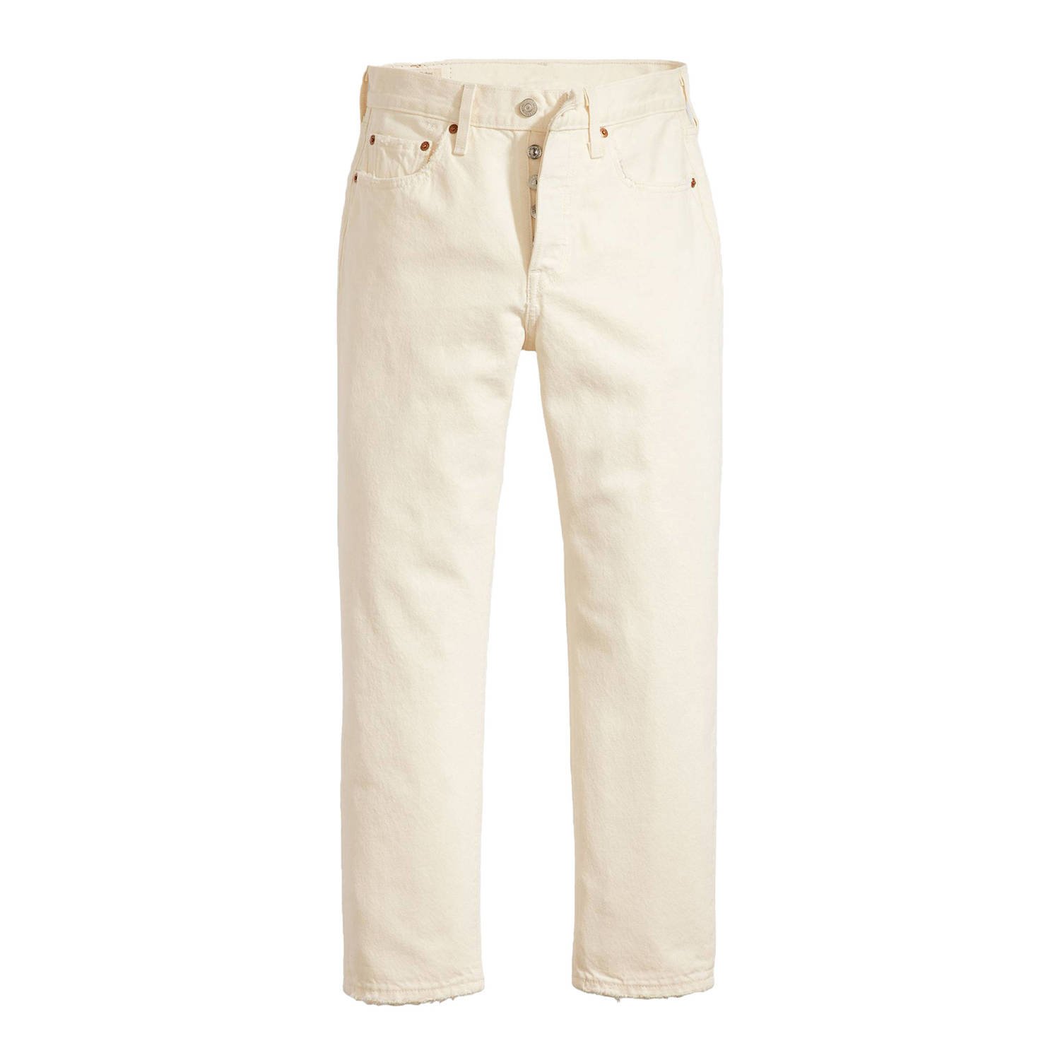 Levi's Witte Denim Hoge Taille Jeans White Dames