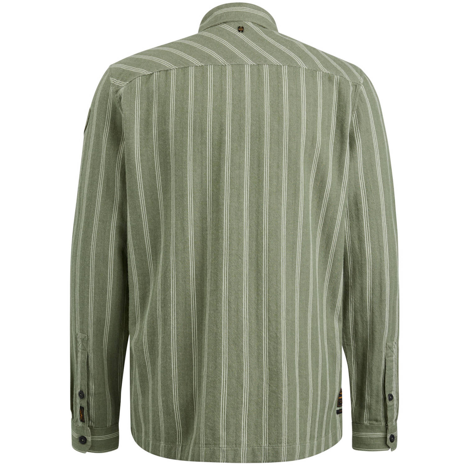 PME Legend gestreept regular fit overshirt groen