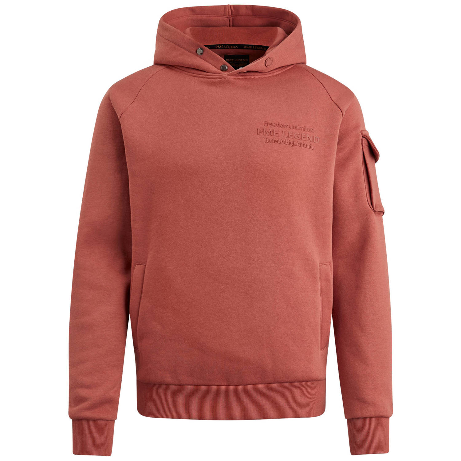 PME Legend hoodie met printopdruk rood