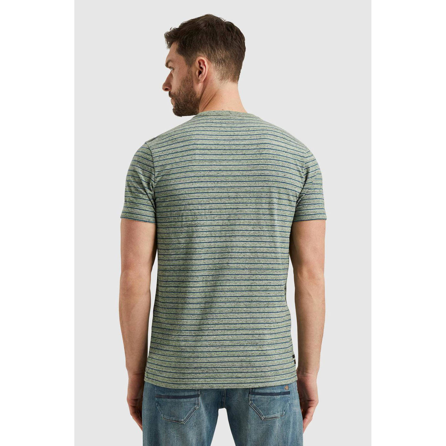 PME Legend gestreept regular fit T-shirt groen