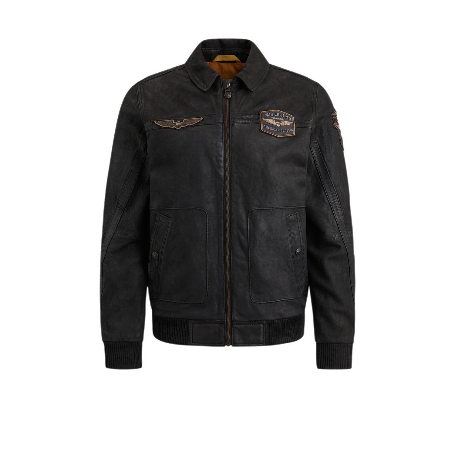 PME Legend Leren Bomberjack Summer Hudson Sheep Black Heren