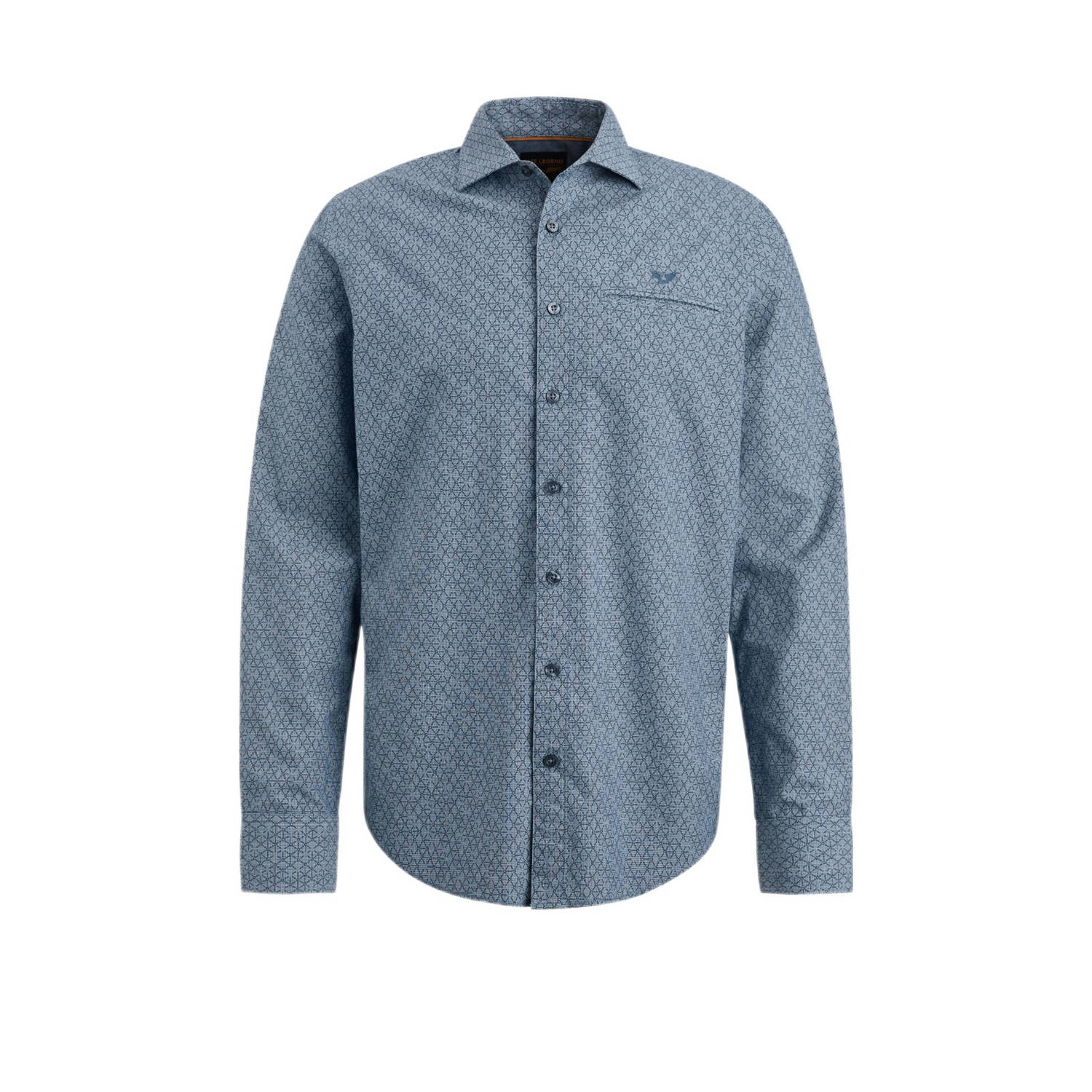 PME Legend slim fit overhemd met all over print blauw