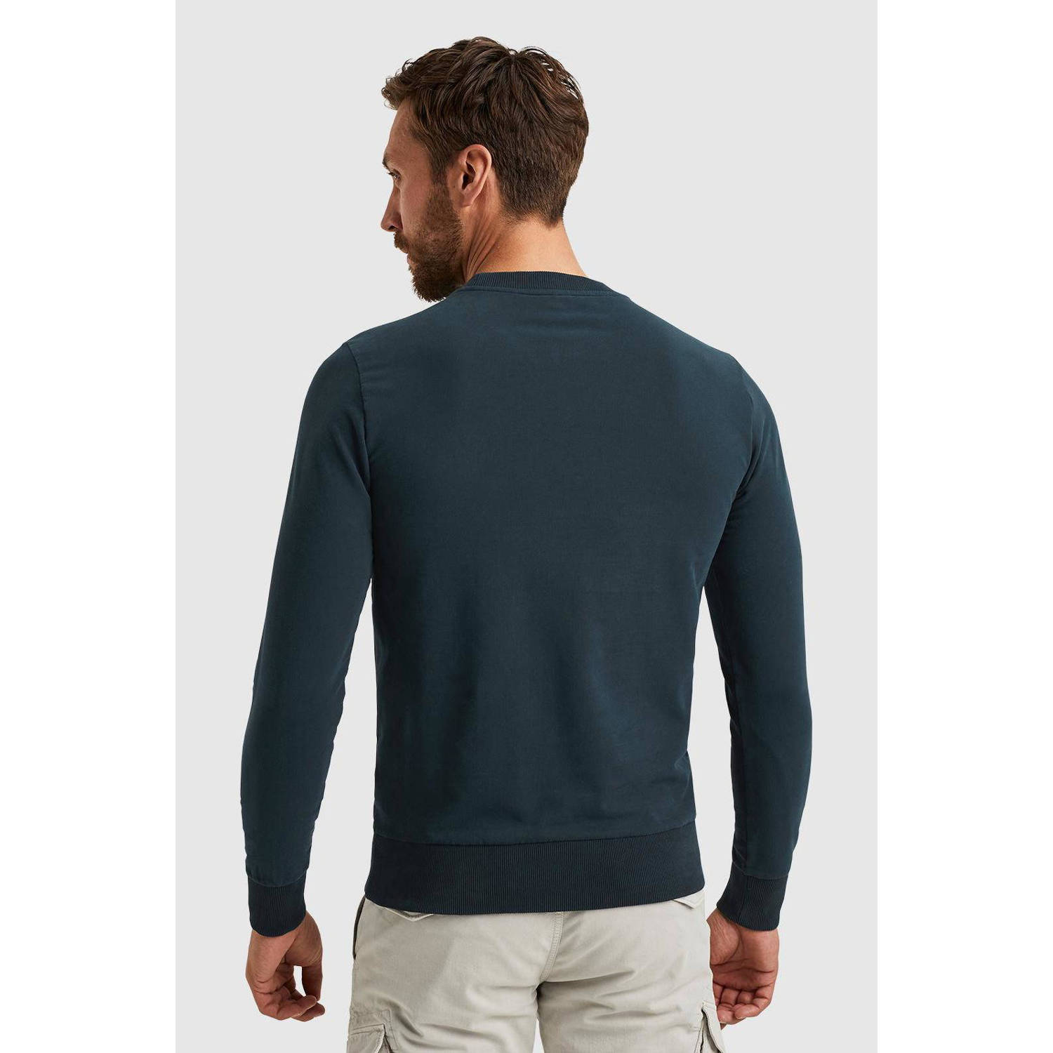 PME Legend sweater met printopdruk donkerblauw