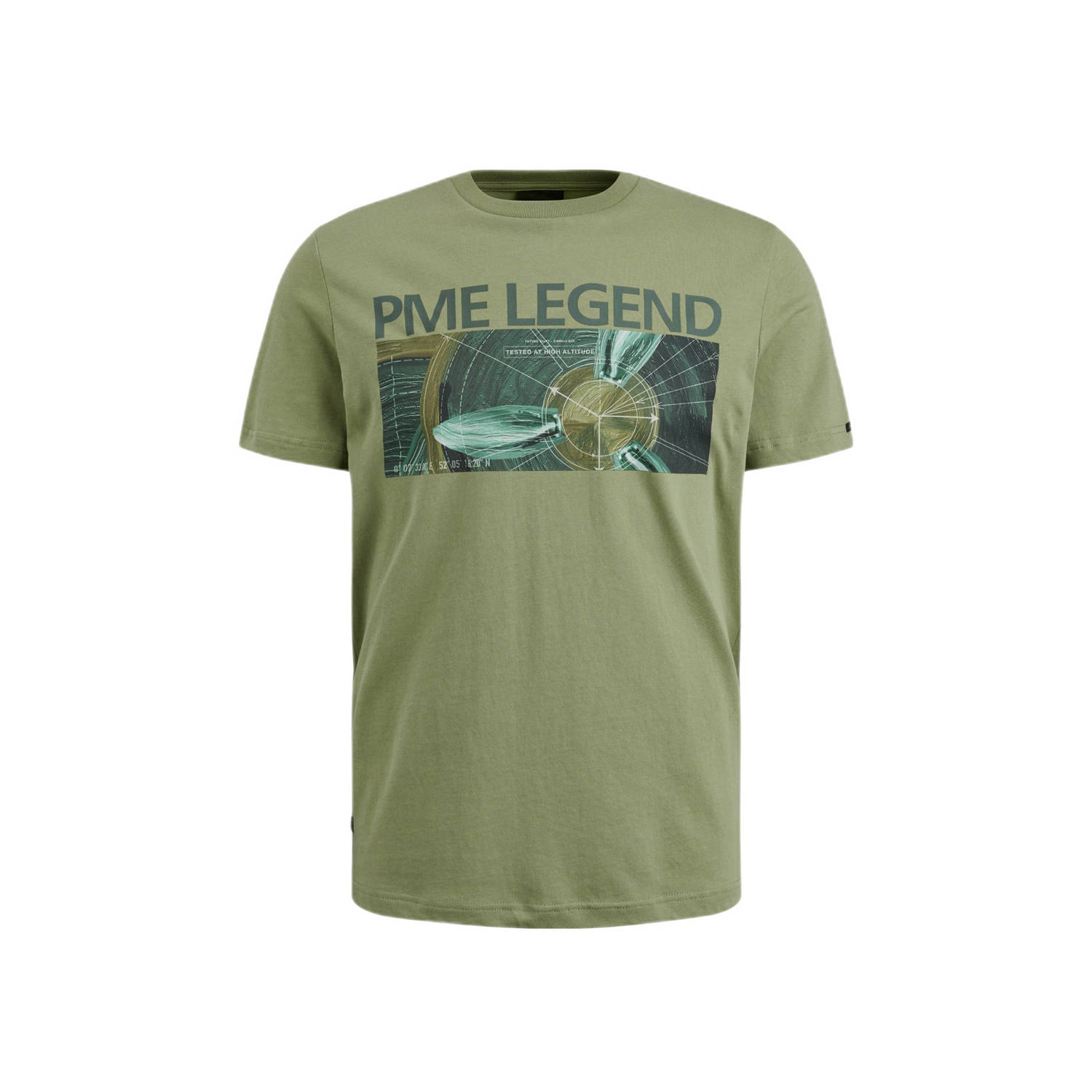 PME Legend regular fit T-shirt met printopdruk groen