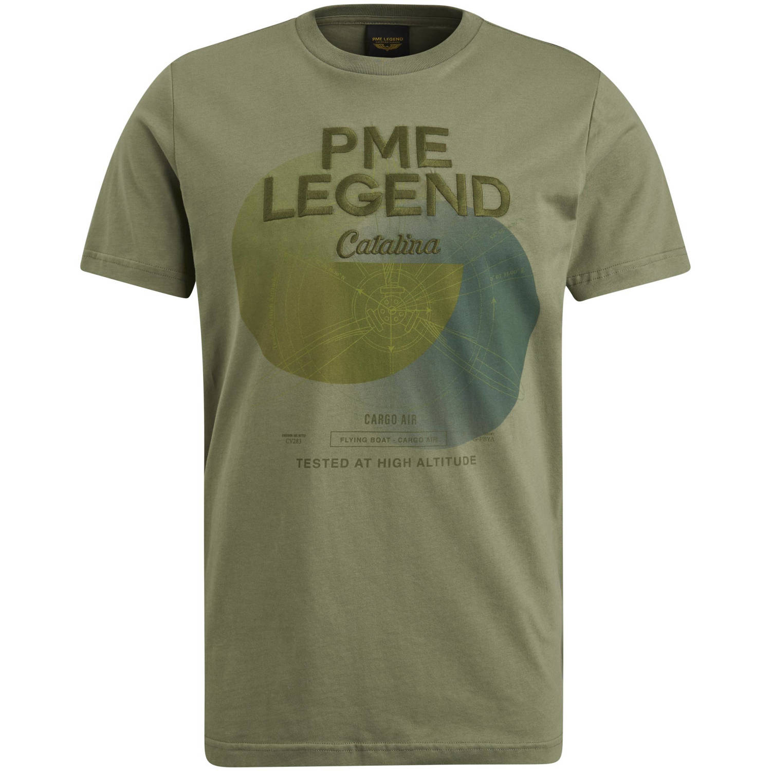 PME Legend regular fit T-shirt met printopdruk groen