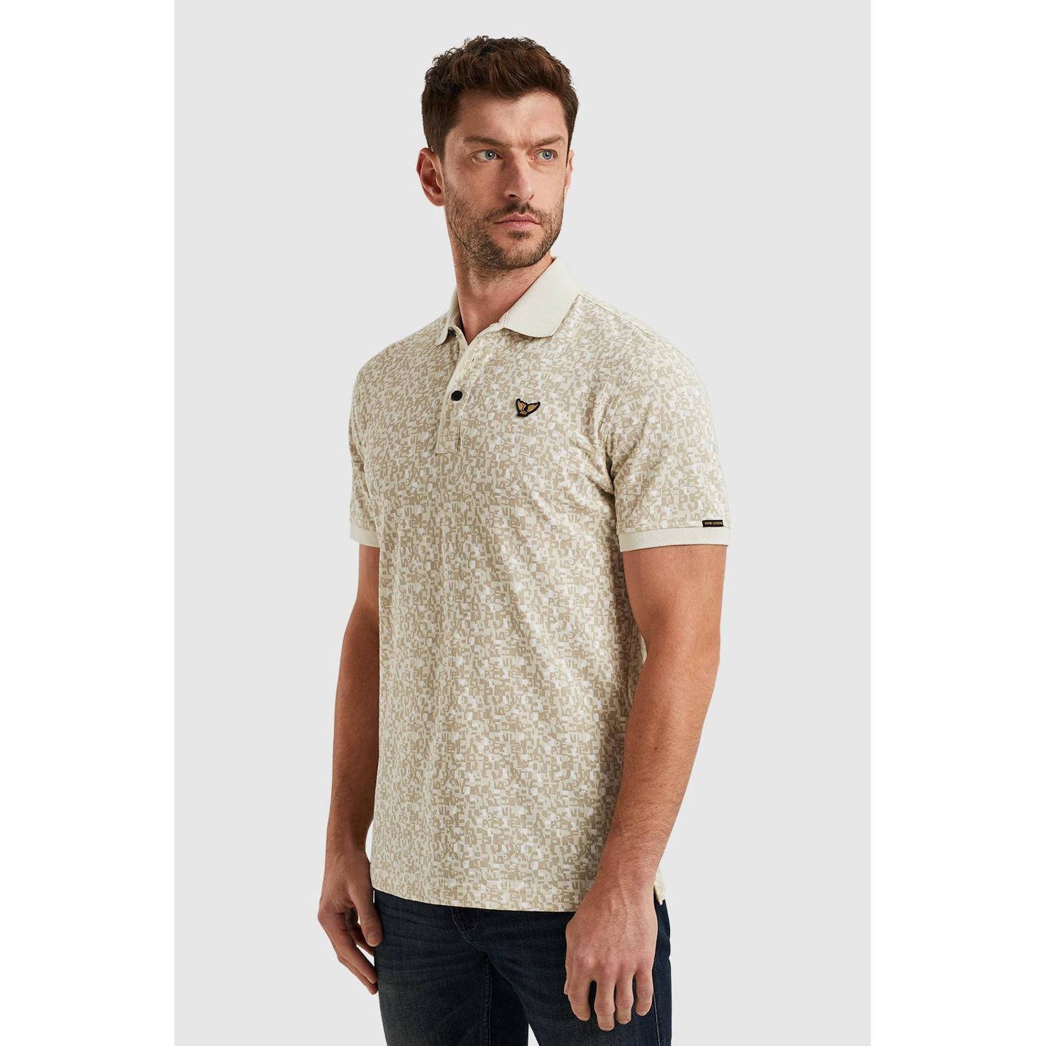 PME Legend polo met all over print beige