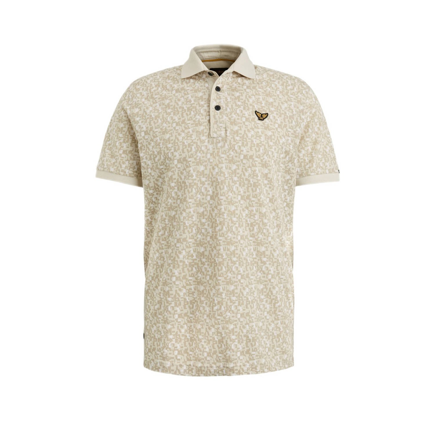 PME LEGEND Heren Polo's & T-shirts Short Sleeve Polo Fine Pique All Over Print Beige