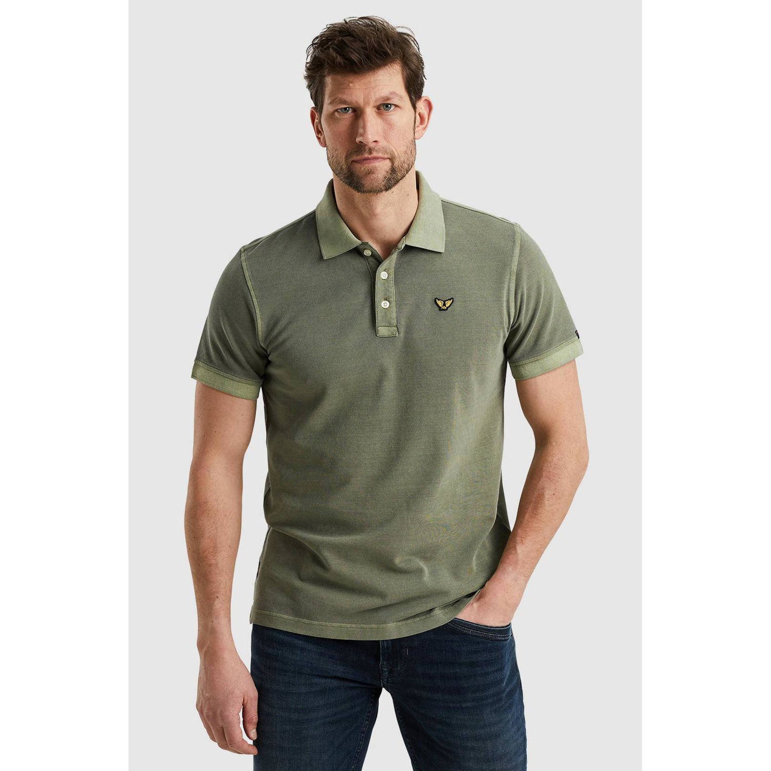 PME Legend regular fit polo met logo groen