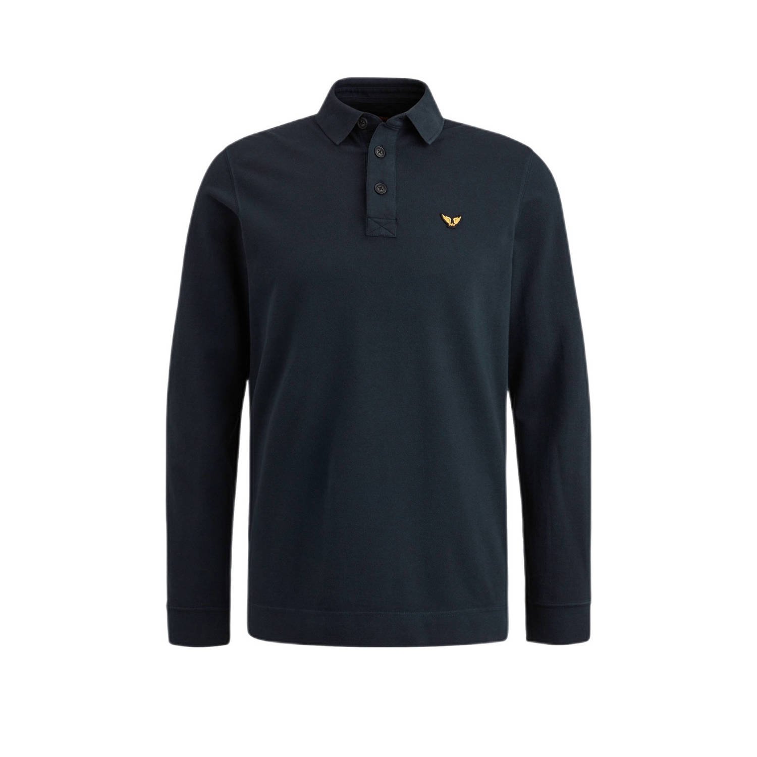 PME LEGEND Heren Polo's & T-shirts Long Sleeve Polo Pique Garment Dye Blauw