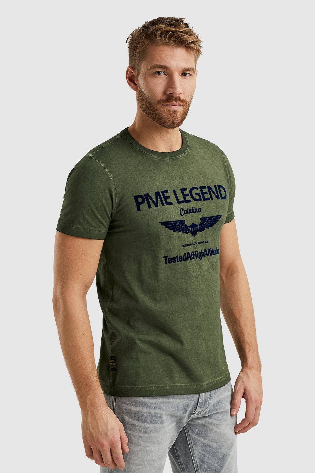 PME Legend regular fit T shirt met logo groen wehkamp