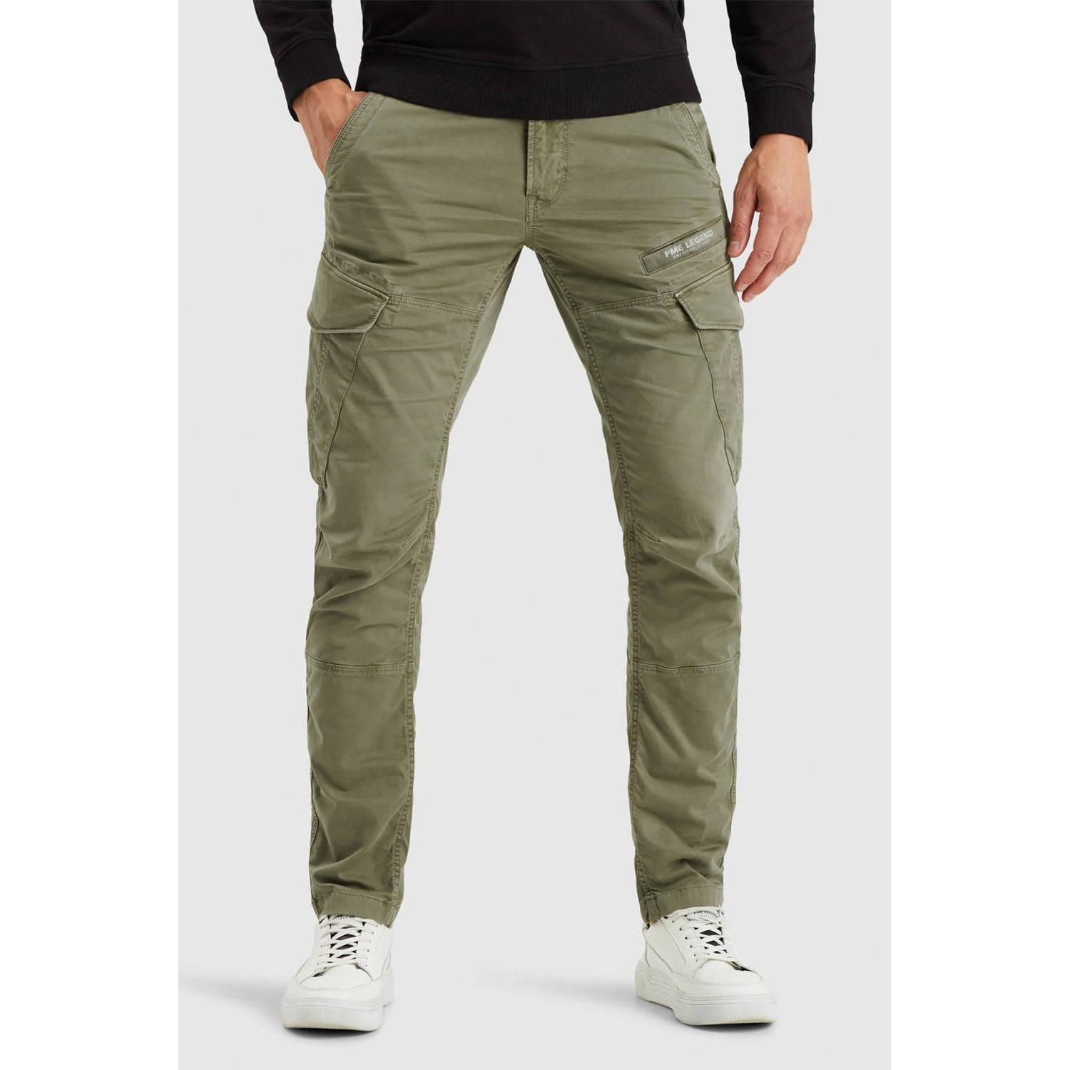 PME LEGEND Heren Broeken Nordrop Cargo Stretch Twill Groen