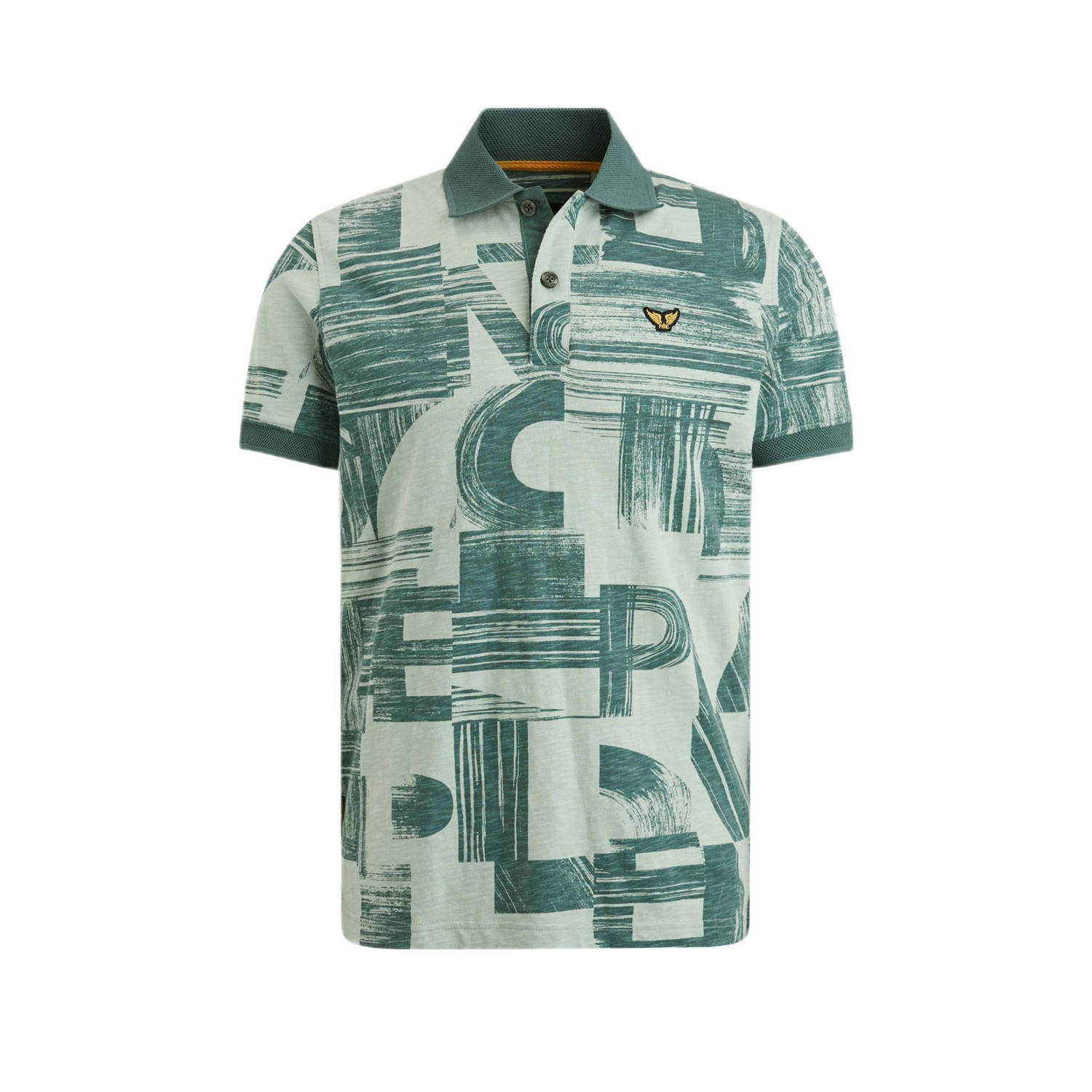PME Legend polo met all over print groen