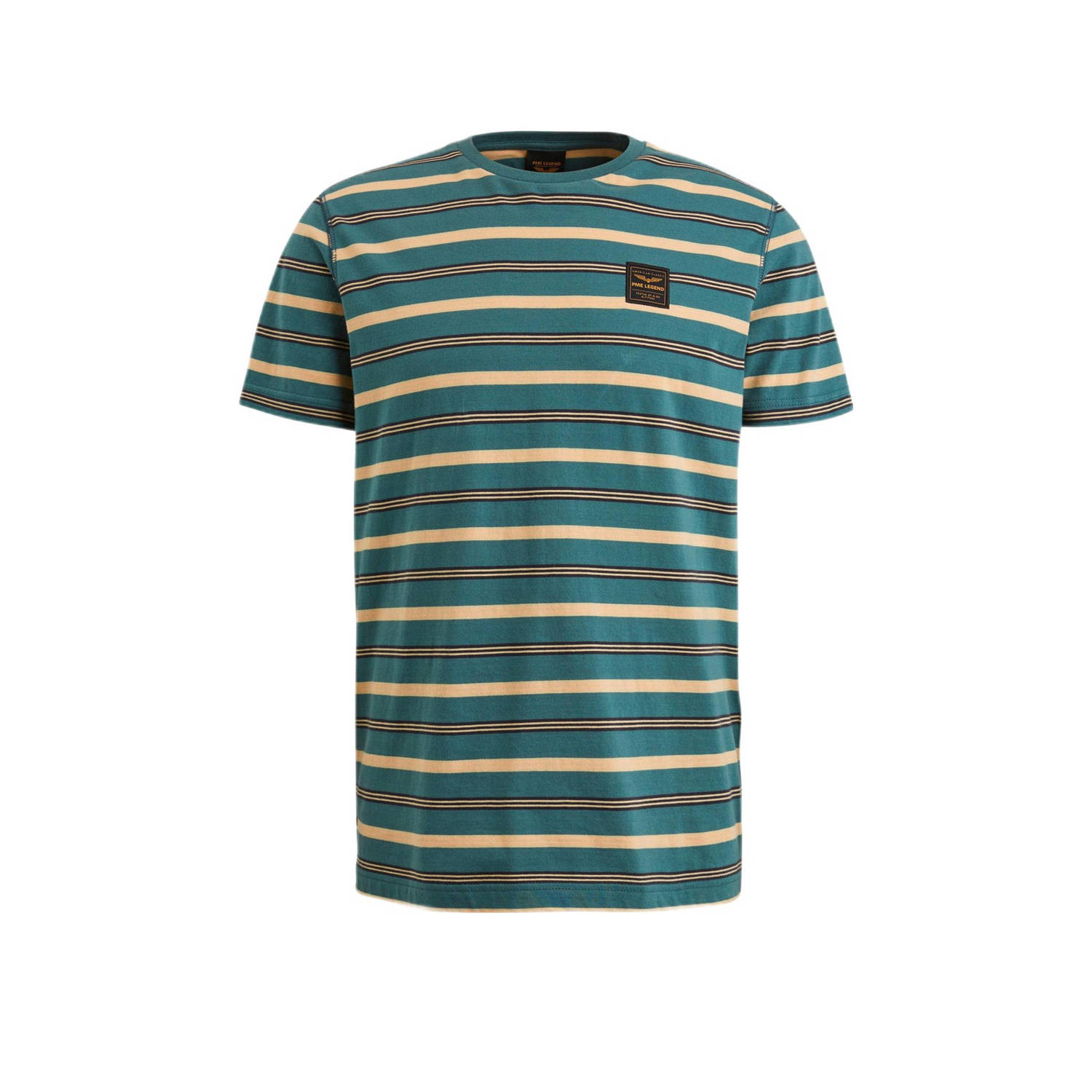 PME LEGEND Heren Polo's & T-shirts Short Sleeve R-neck Yd Stripe Jersey Groen