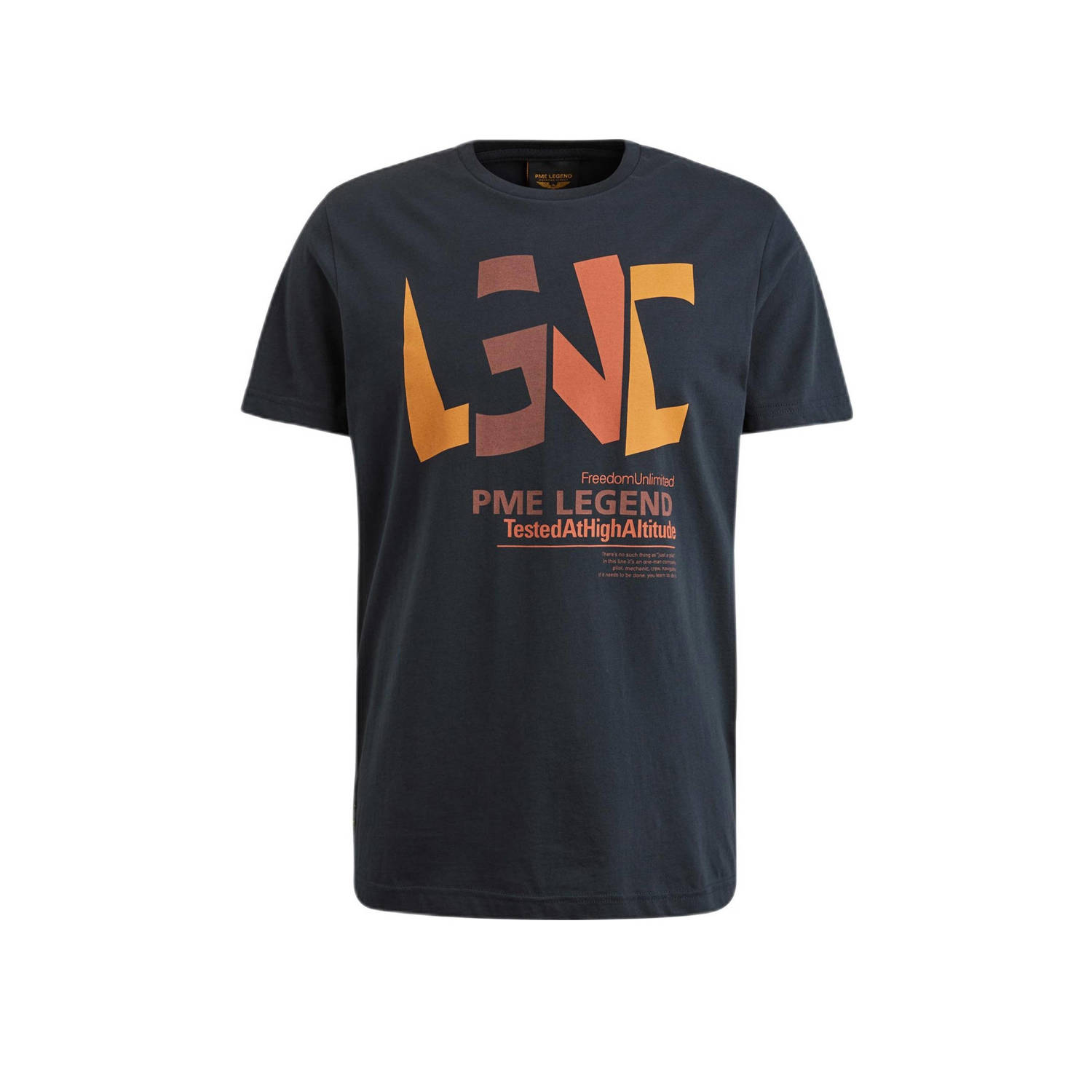 PME Legend T-shirt met printopdruk donkerblauw