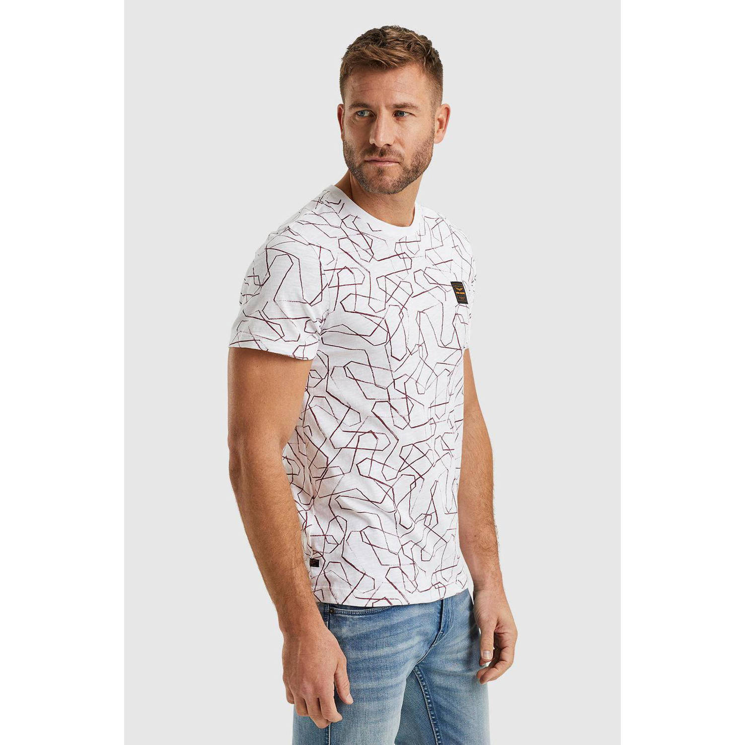 PME Legend T-shirt met all over print wit