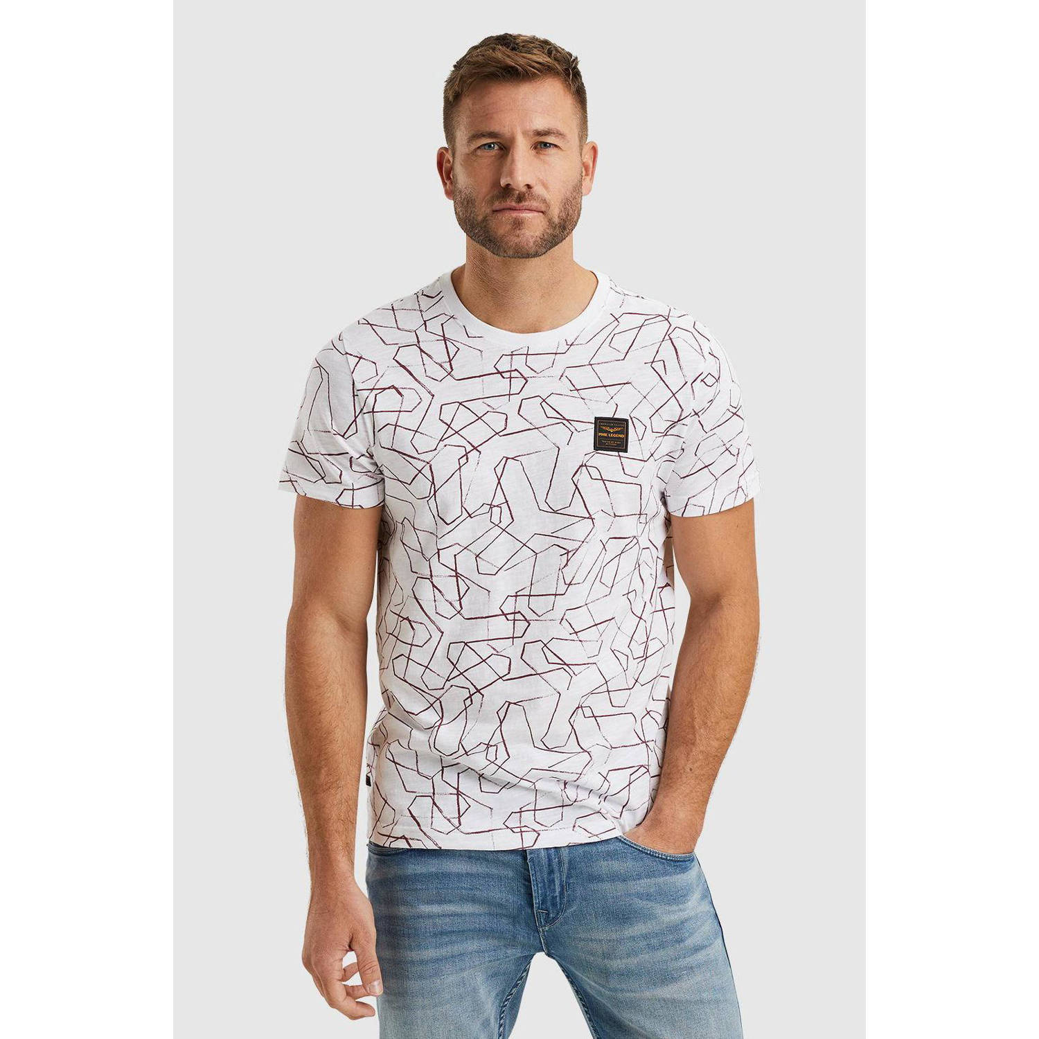 PME Legend T-shirt met all over print wit