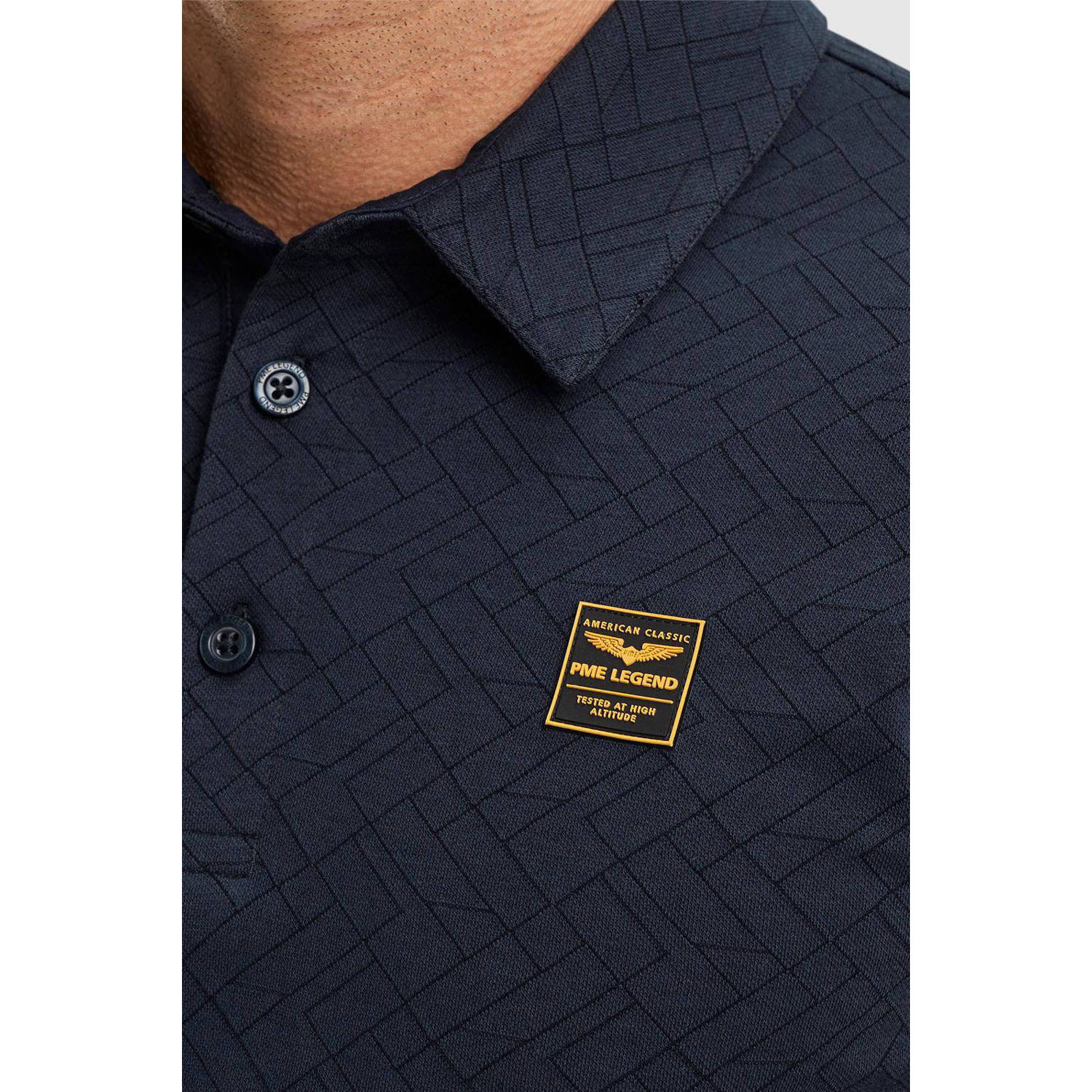 PME Legend polo met all over print navy