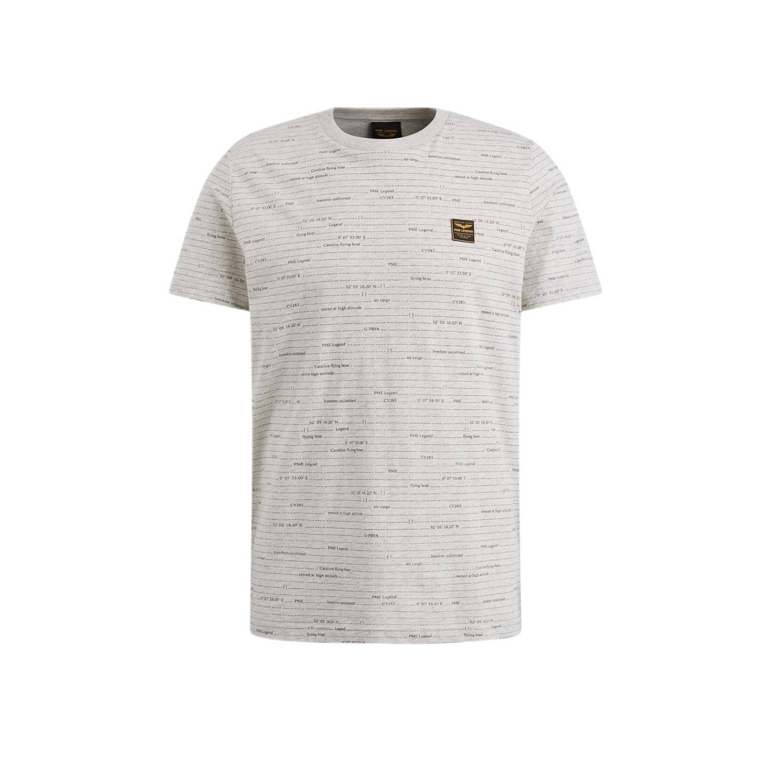 PME Legend T-shirt met all over print off white
