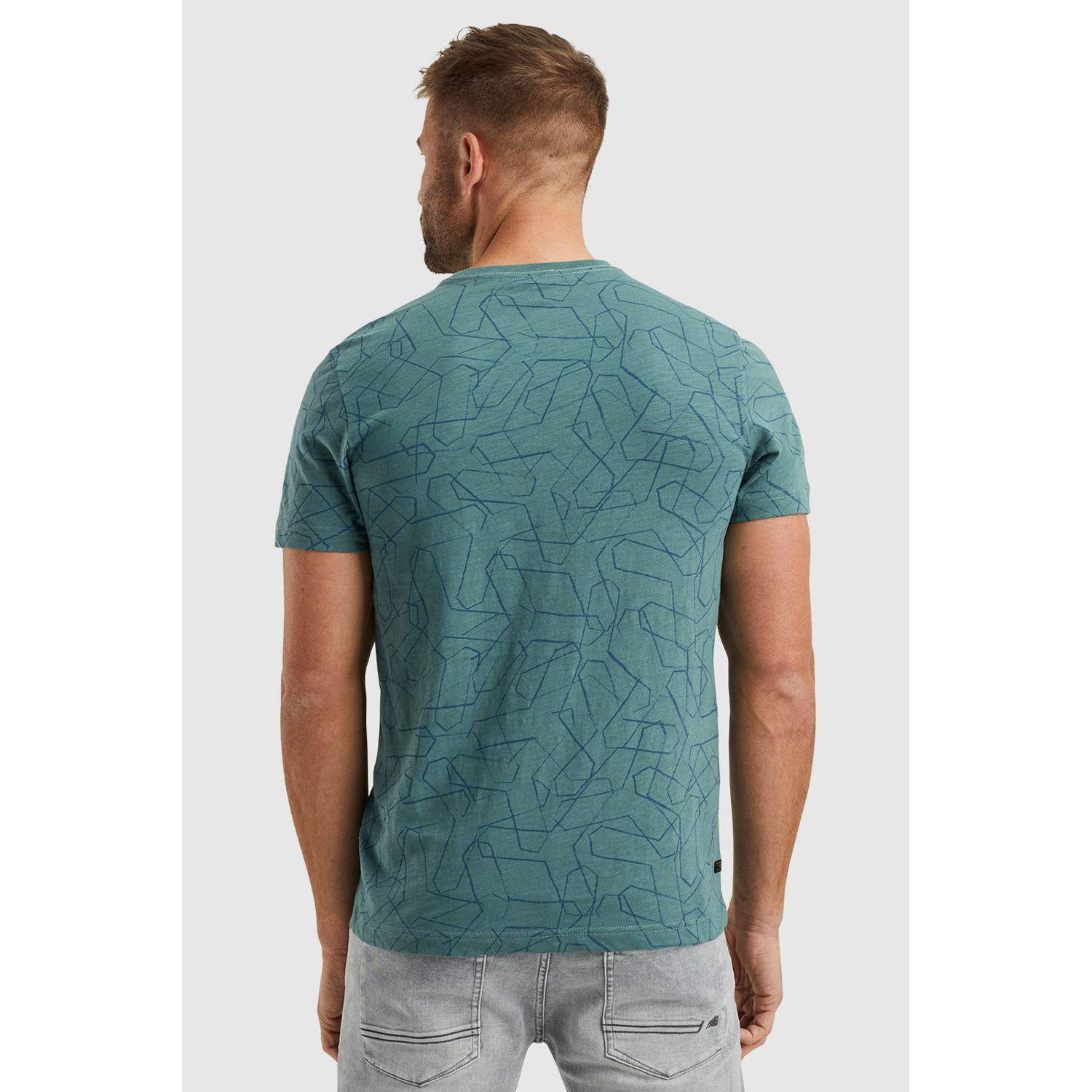 PME Legend T-shirt met all over print groen