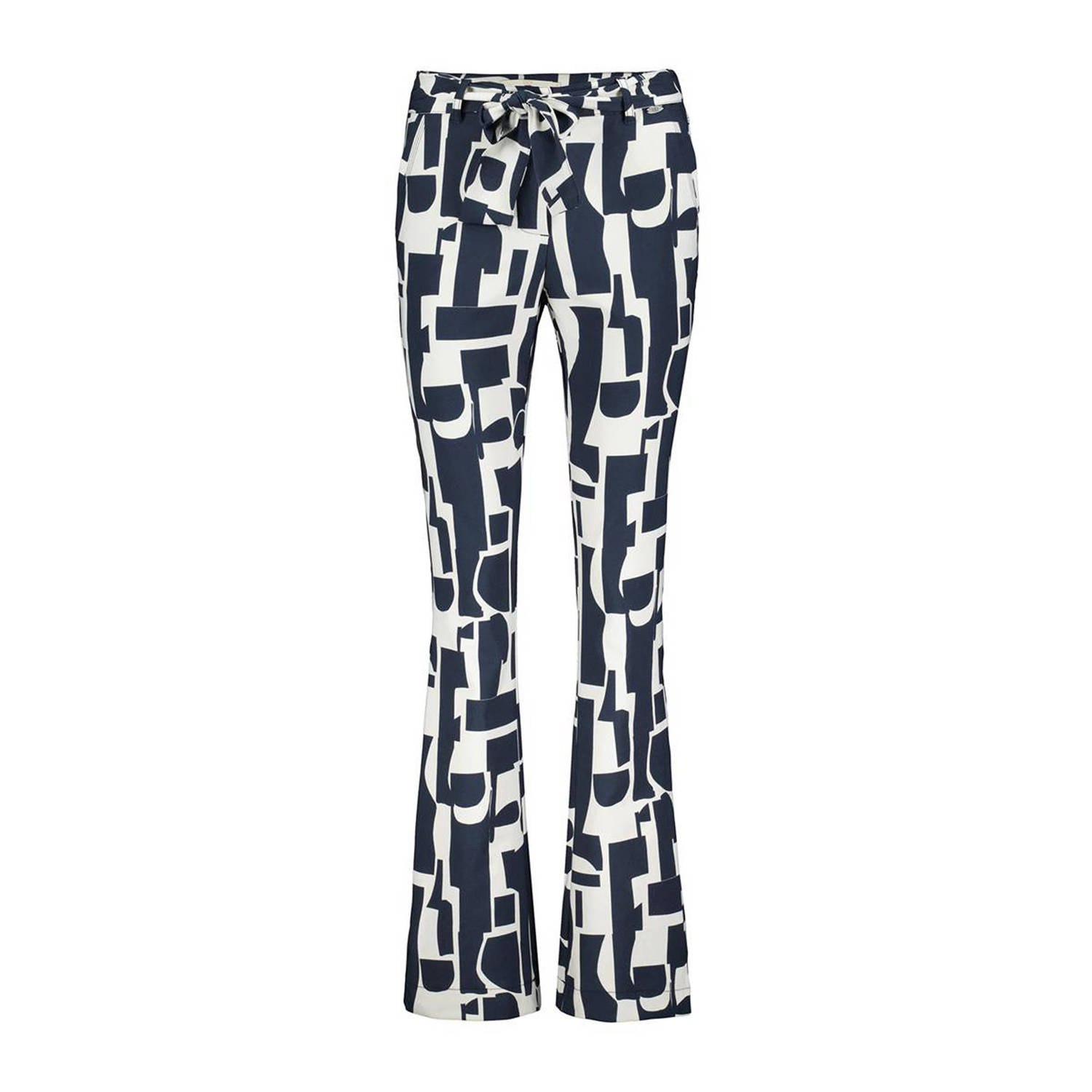 Didi regular fit pantalon met all over print blauw wit