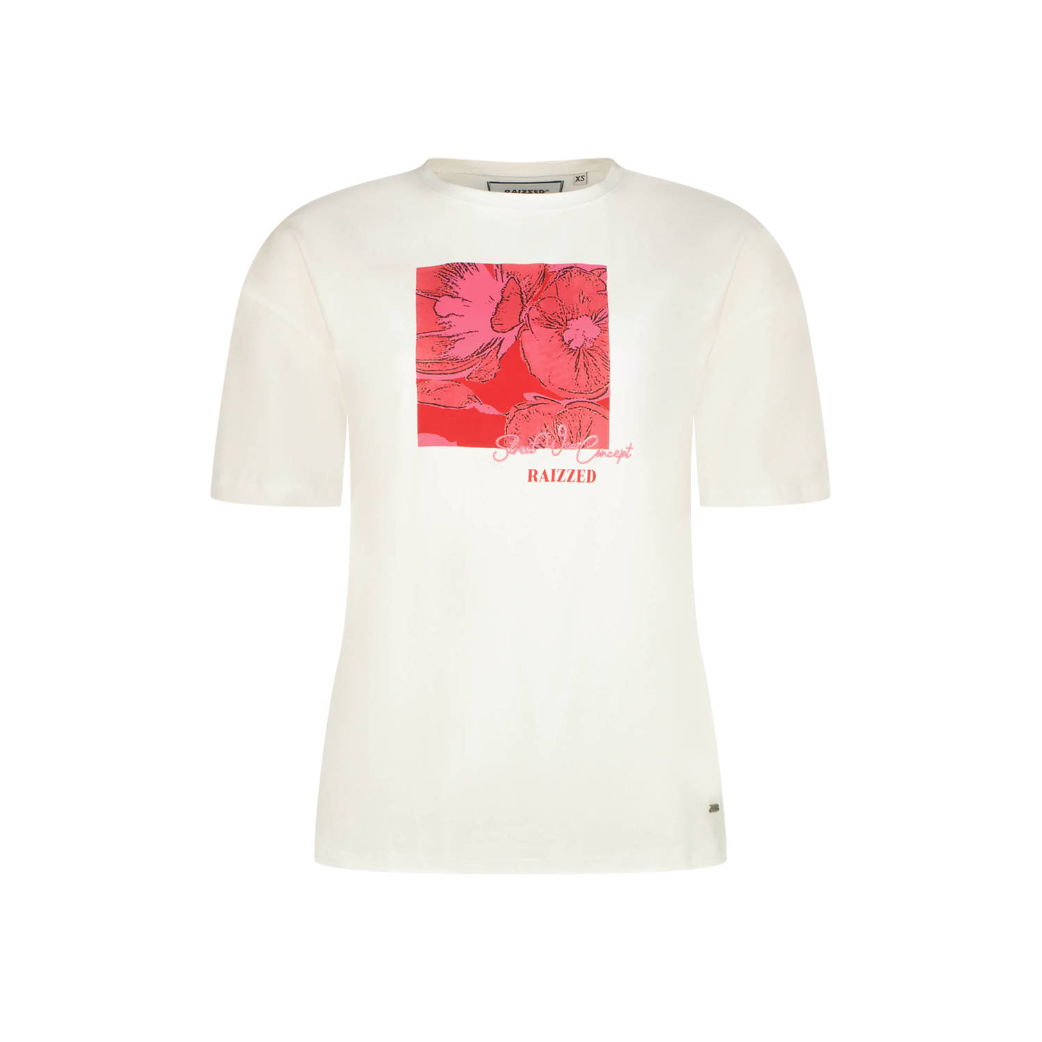 Raizzed T-shirt met printopdruk wit roze