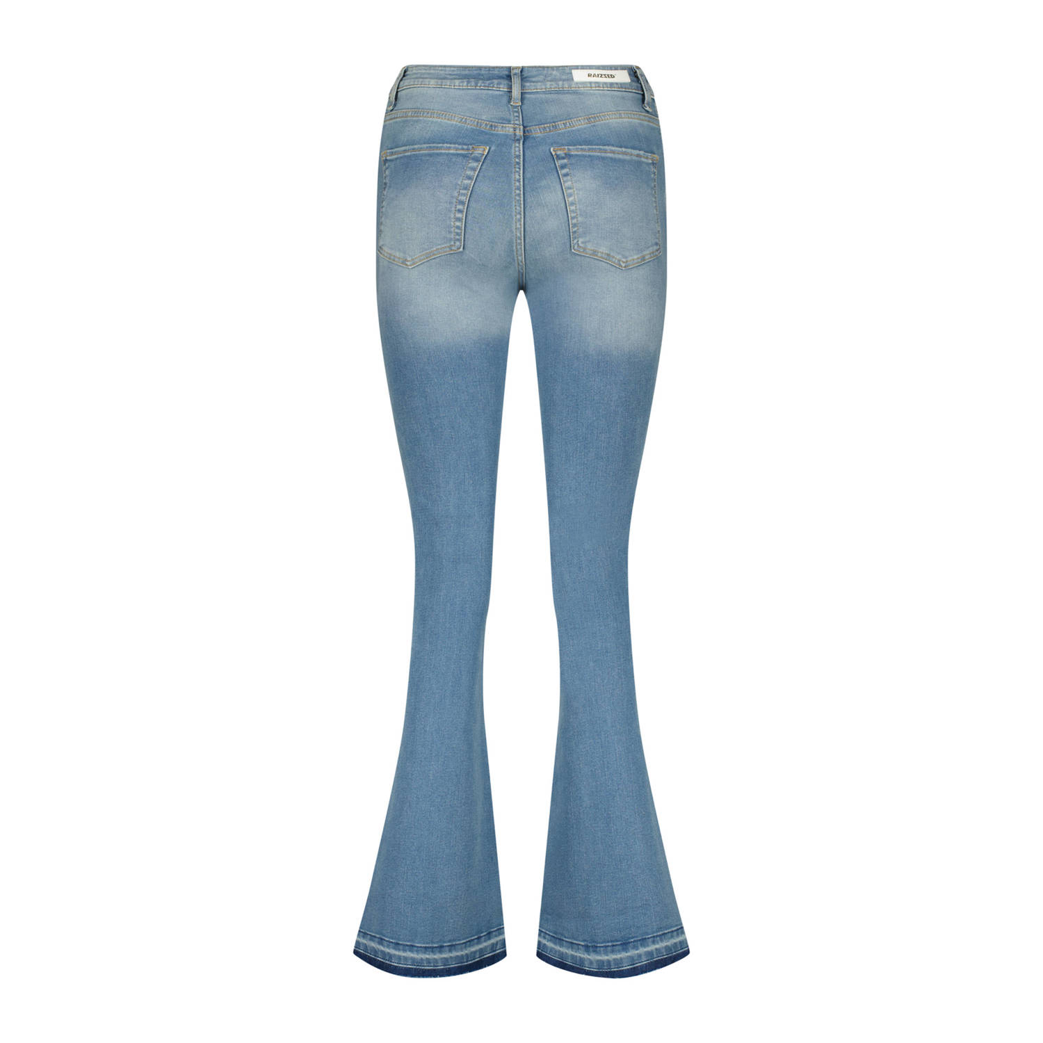 Raizzed high waist flared jeans faye split light blue denim