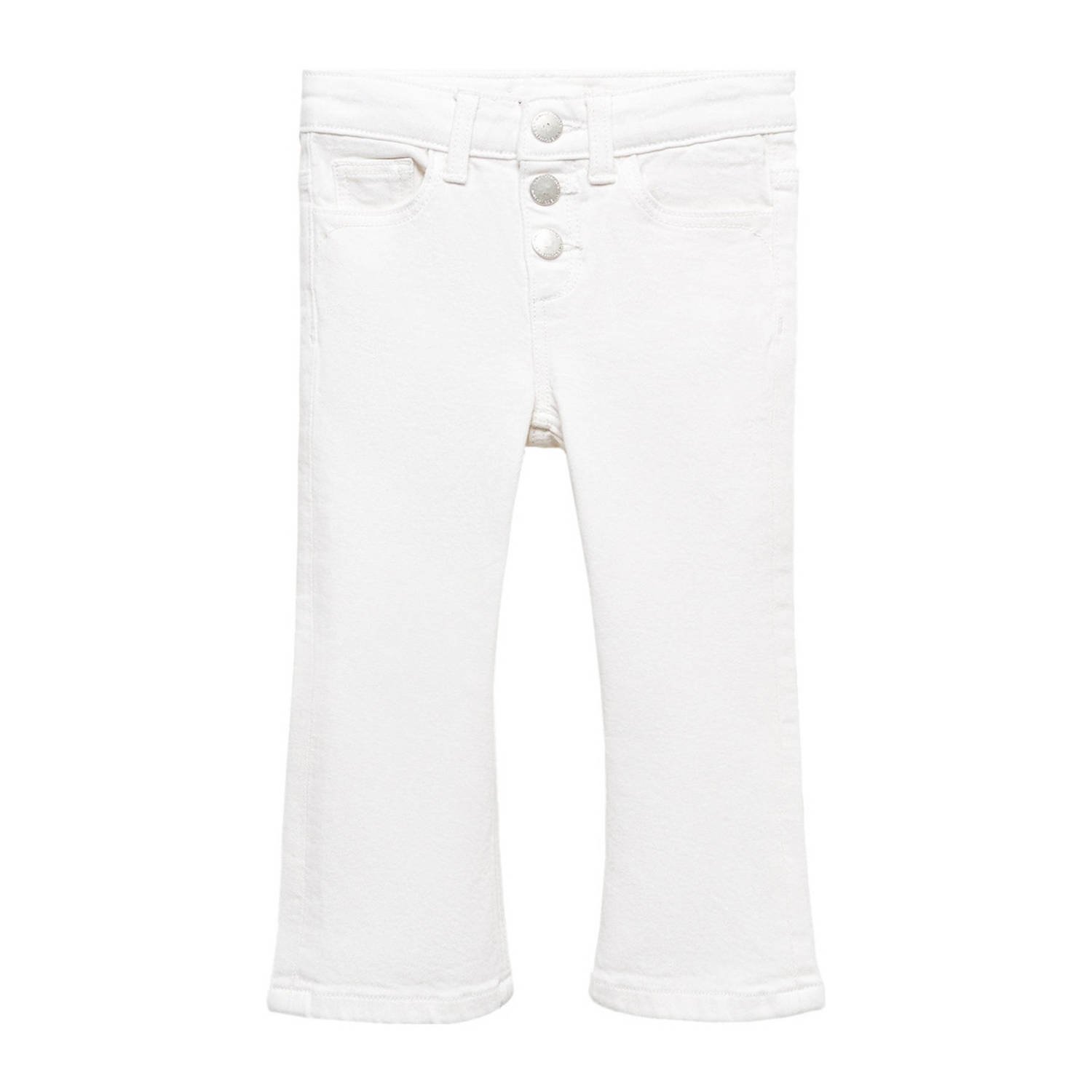 Mango Kids flared jeans wit Meisjes Denim Effen 110