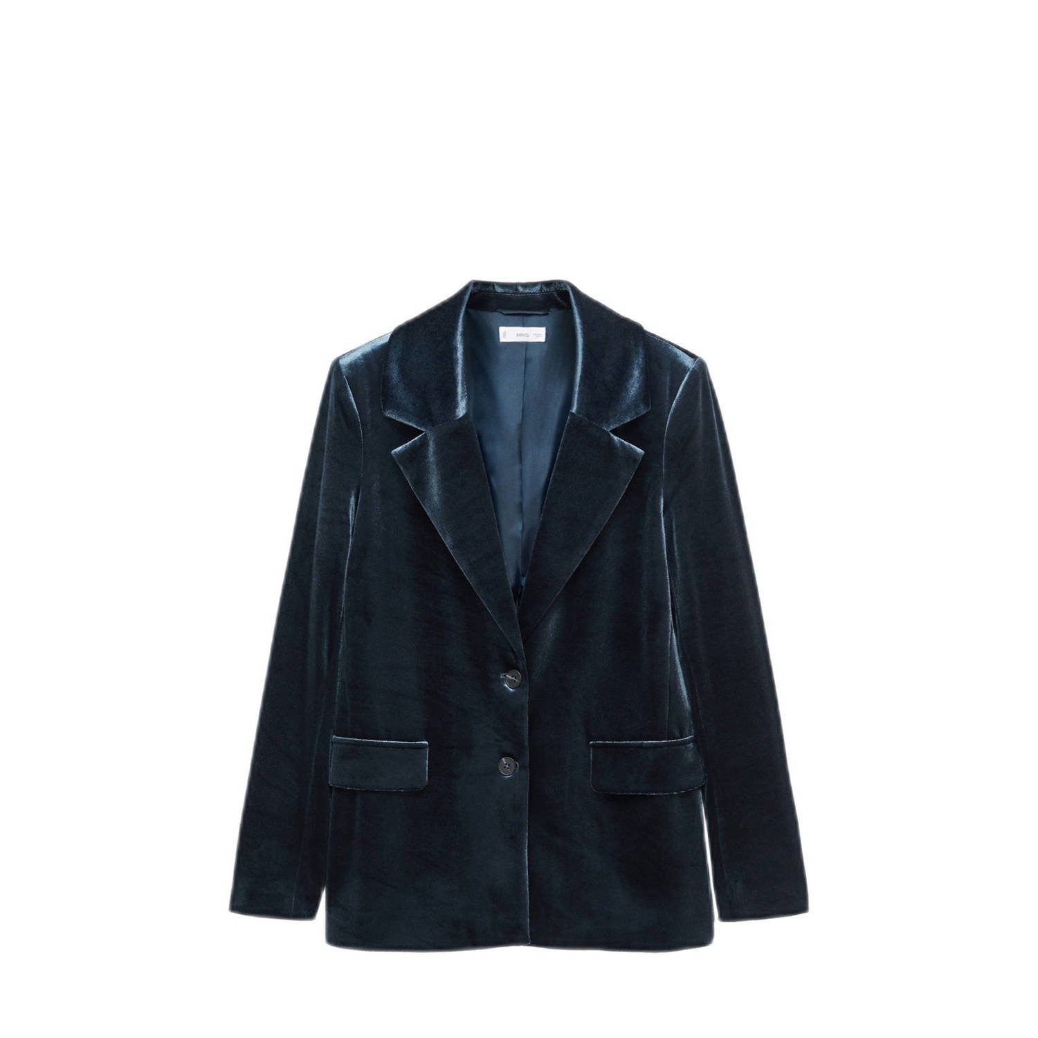Mango Kids blazer marinieblauw Meisjes Polyester Reverskraag Effen 152(XXS)