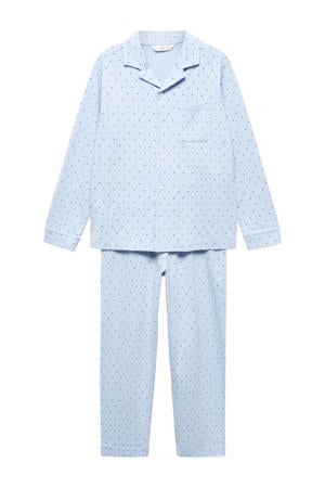   pyjama met all over print lichtblauw/donkerblauw