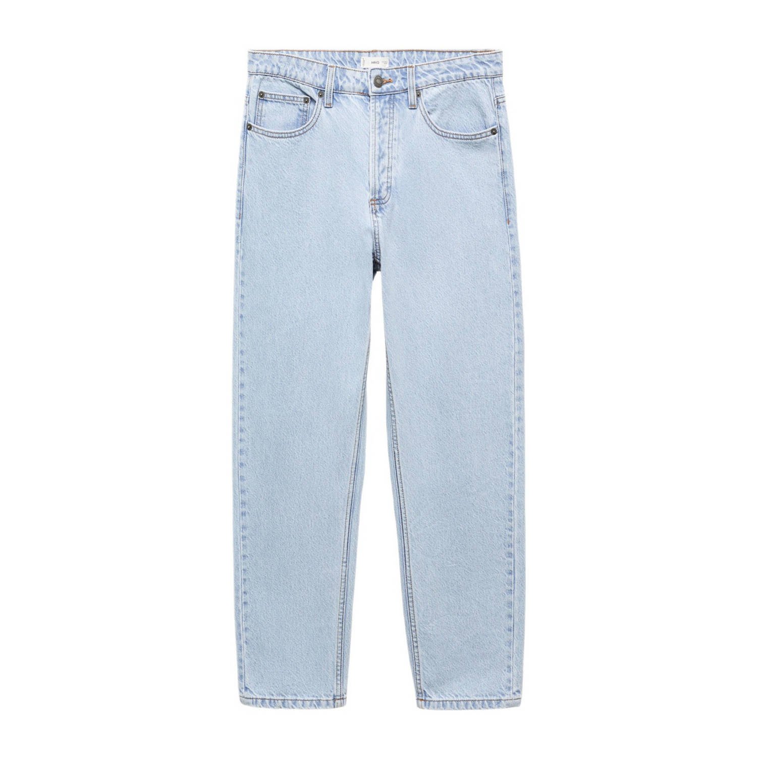 Mango Kids straight fit jeans changeant blauw Jongens Denim Effen 158(XXS)