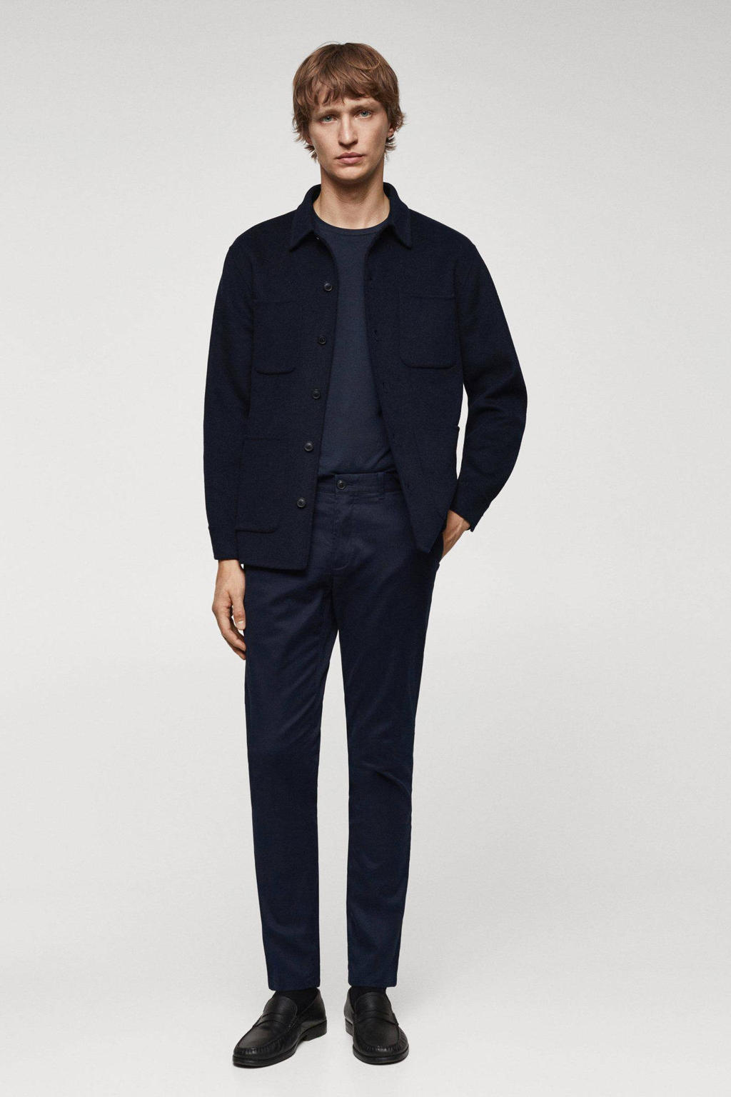 Mango Man slim fit chino marineblauw