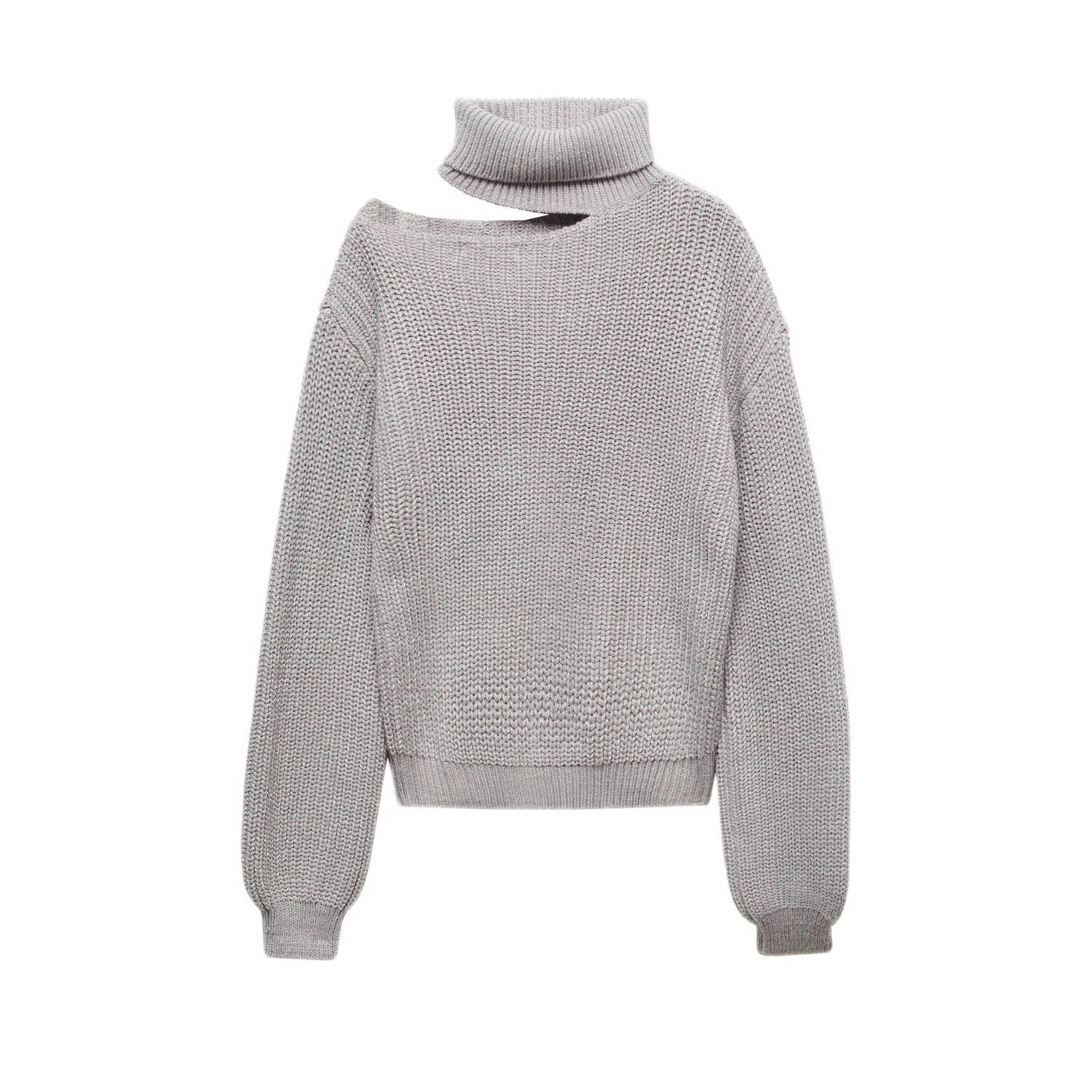 Mango Kids coltrui grijs Effen 152(XXS) | Trui van